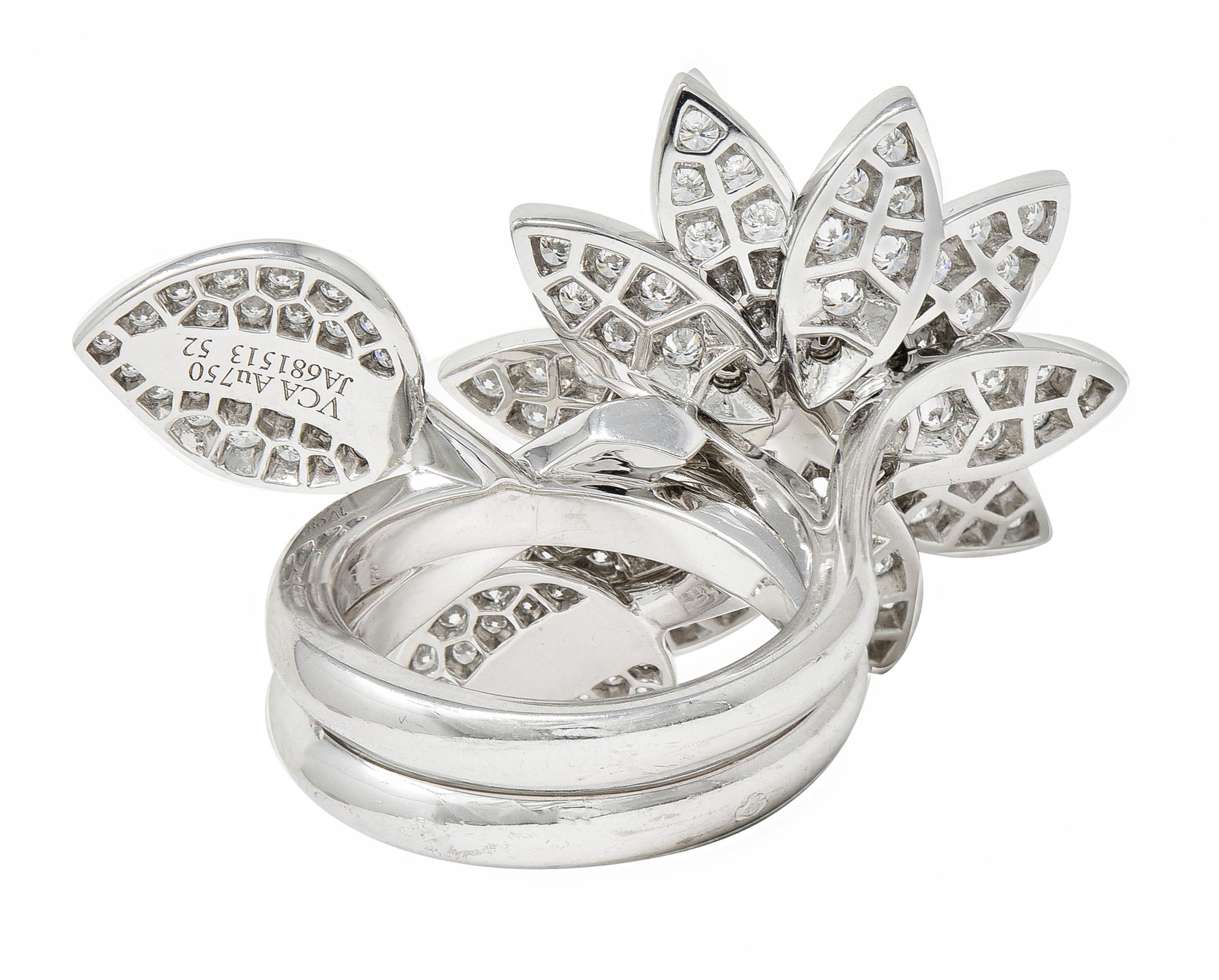 Van Cleef & Arpels Französischer Diamant 18 Karat Gold Zwischen den Fingern Lotus Ring 1