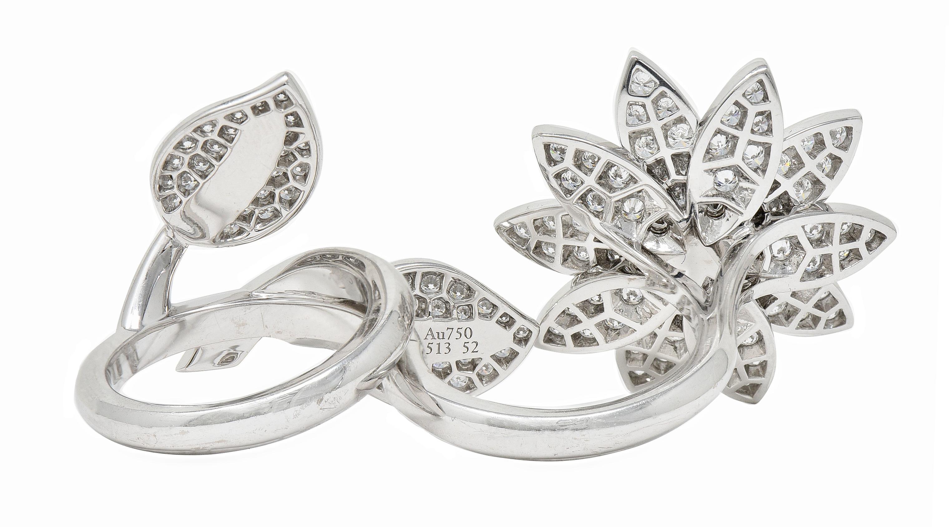 Van Cleef & Arpels Französischer Diamant 18 Karat Gold Zwischen den Fingern Lotus Ring 2