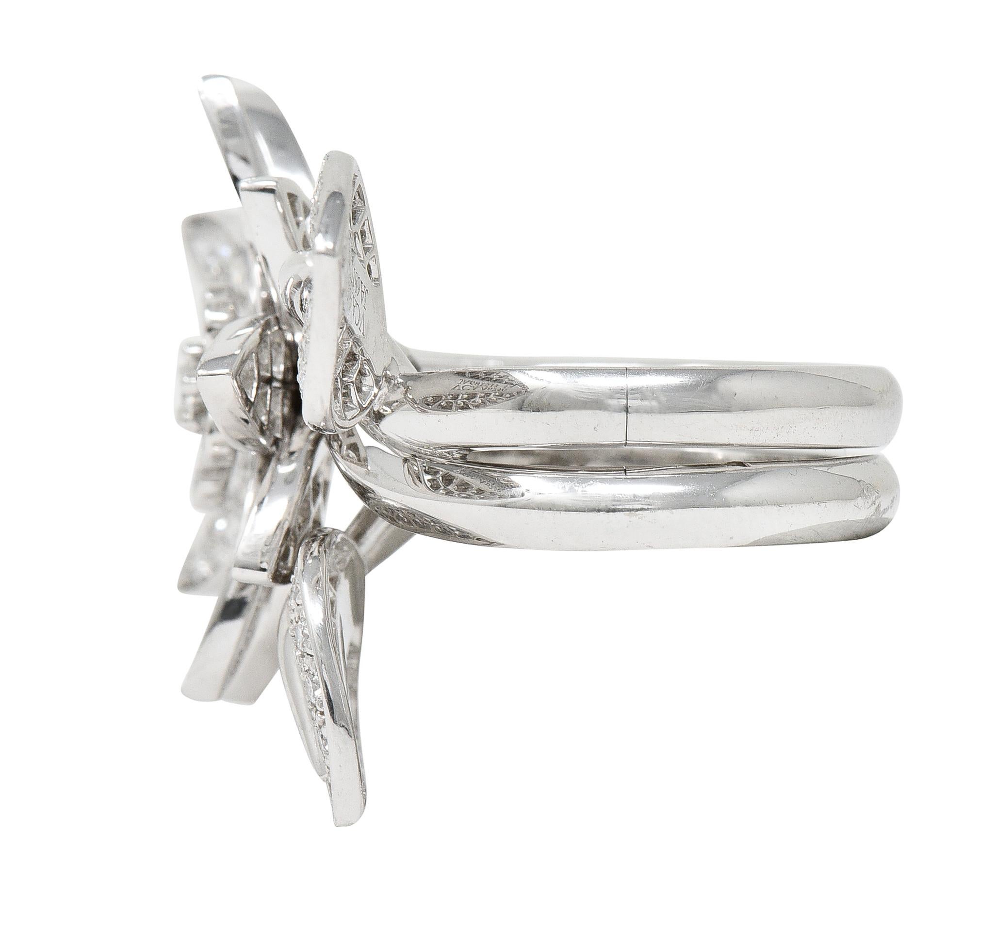 Van Cleef & Arpels Französischer Diamant 18 Karat Gold Zwischen den Fingern Lotus Ring 3