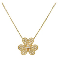 Van Cleef & Arpels French Diamond 18K Yellow Gold Large Frivole Necklace