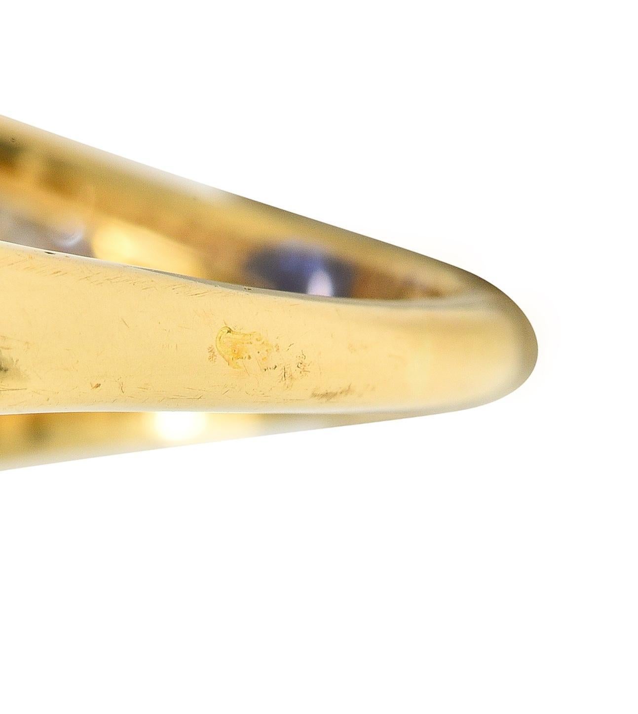 Van Cleef & Arpels French No Heat Ceylon Sapphire Diamond 18 Karat Ring AGL For Sale 4