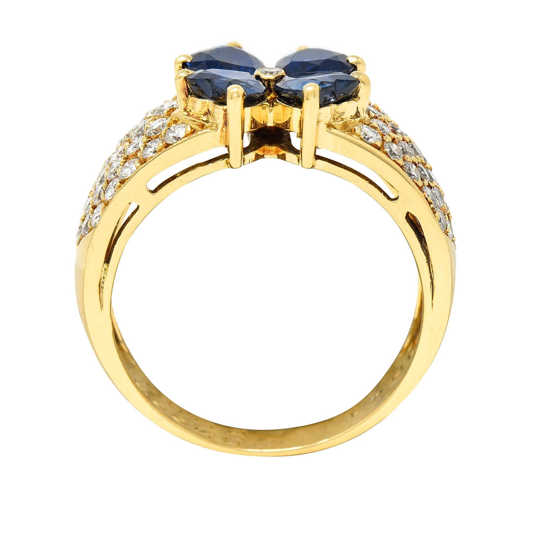 Van Cleef and Arpels French Sapphire Diamond 18 Karat Gold Marie Van Cleef and Arpels French Sapphire Diamond 18 Karat Gold Marie