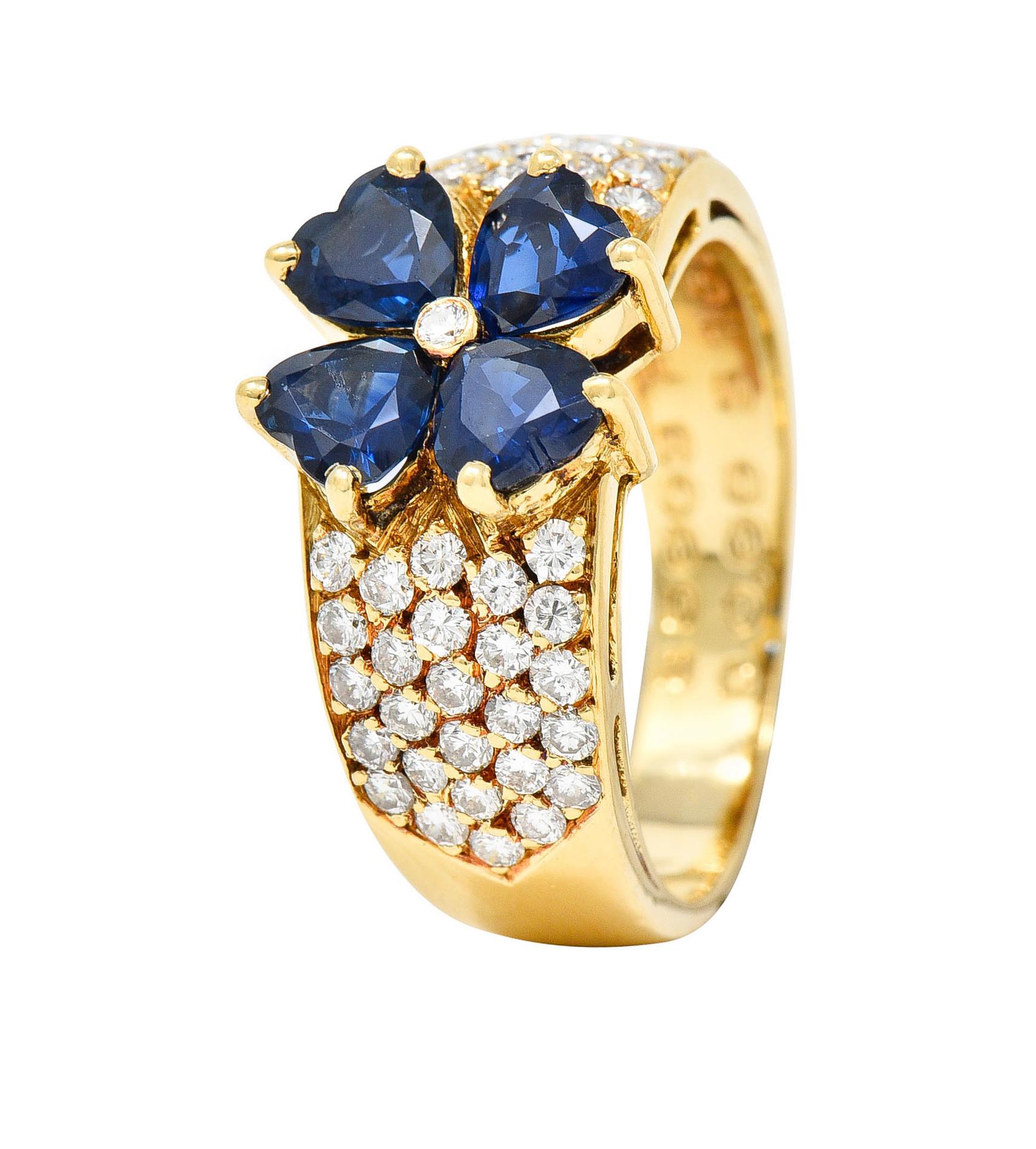 Van Cleef and Arpels French Sapphire Diamond 18 Karat Gold Marie Van Cleef and Arpels French Sapphire Diamond 18 Karat Gold Marie