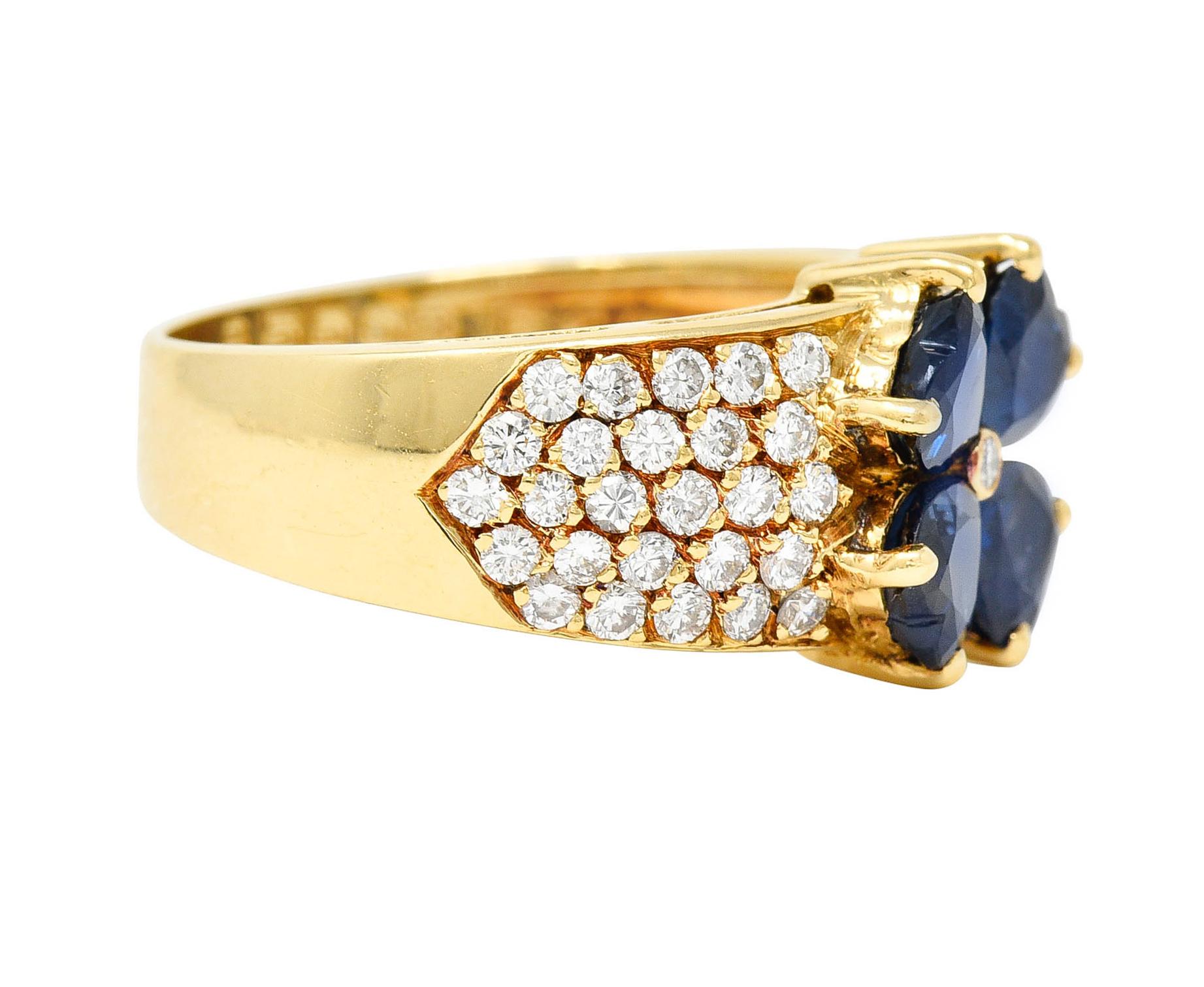 Van Cleef and Arpels French Sapphire Diamond 18 Karat Gold Marie Van Cleef and Arpels French Sapphire Diamond 18 Karat Gold Marie