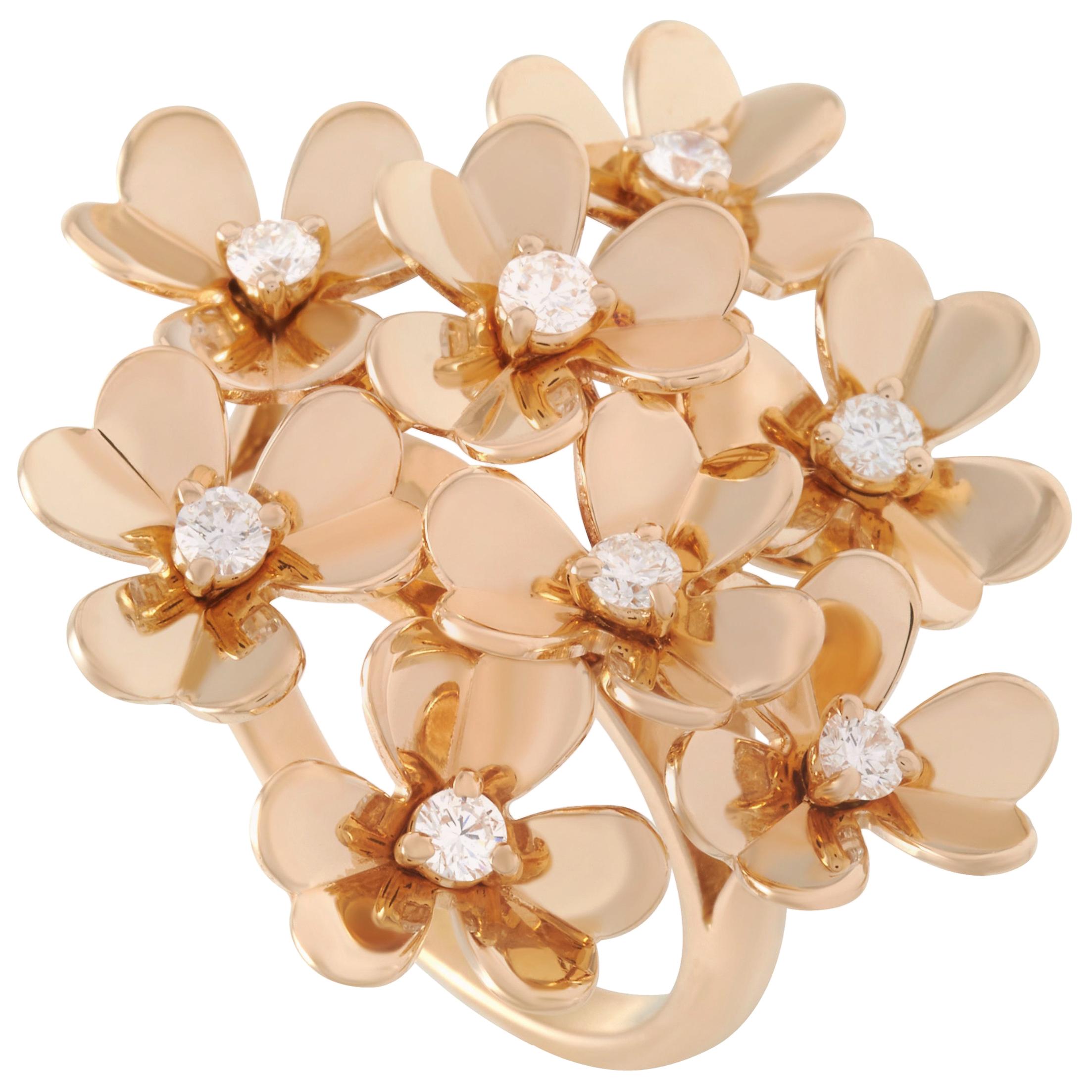 Van Cleef 
Arpels Frivole 18 Karat Yellow Gold Diamond Ring