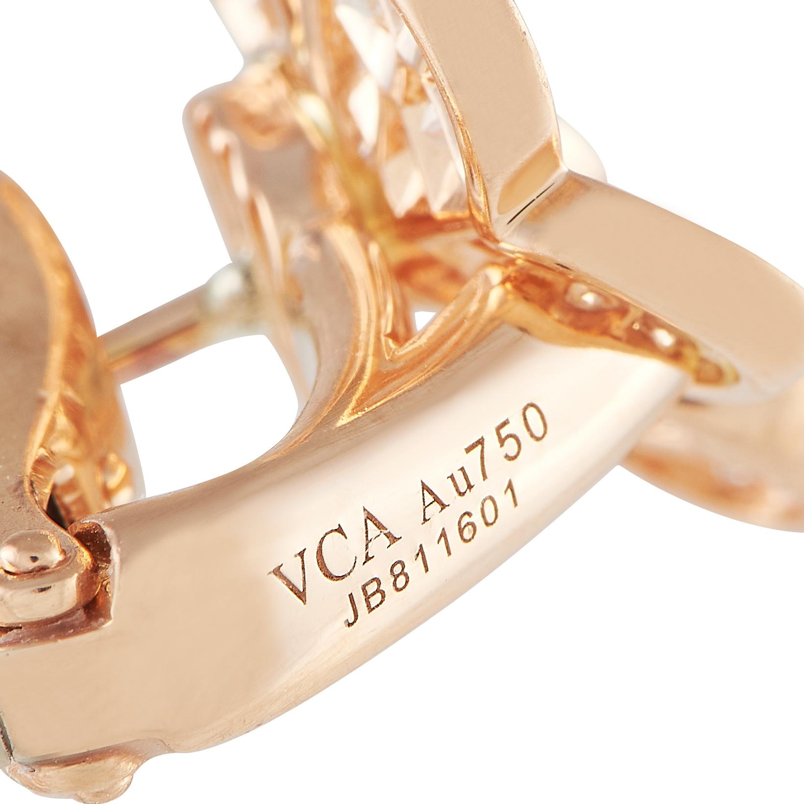 Van Cleef & Arpels Frivole: 18 Karat Roségold Ohrringe mit 1,65 Karat Diamanten, Modell im Zustand „Hervorragend“ in Southampton, PA
