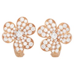 Van Cleef & Arpels Frivole 18k Rose Gold 1.65ct Diamond Small Model Earrings