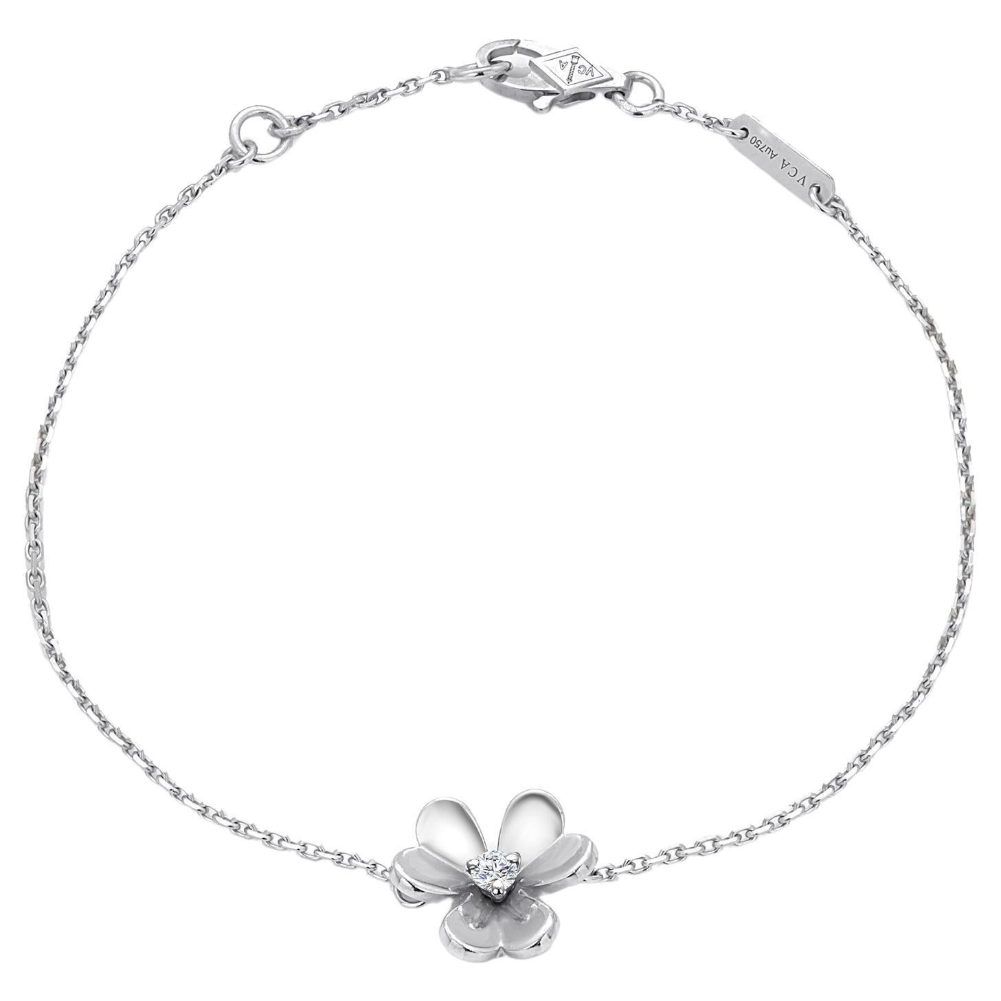 Van Cleef & Arpels Frivole 18K Weißgold Diamantarmband VCA Seriennummer (Rundschliff) im Angebot