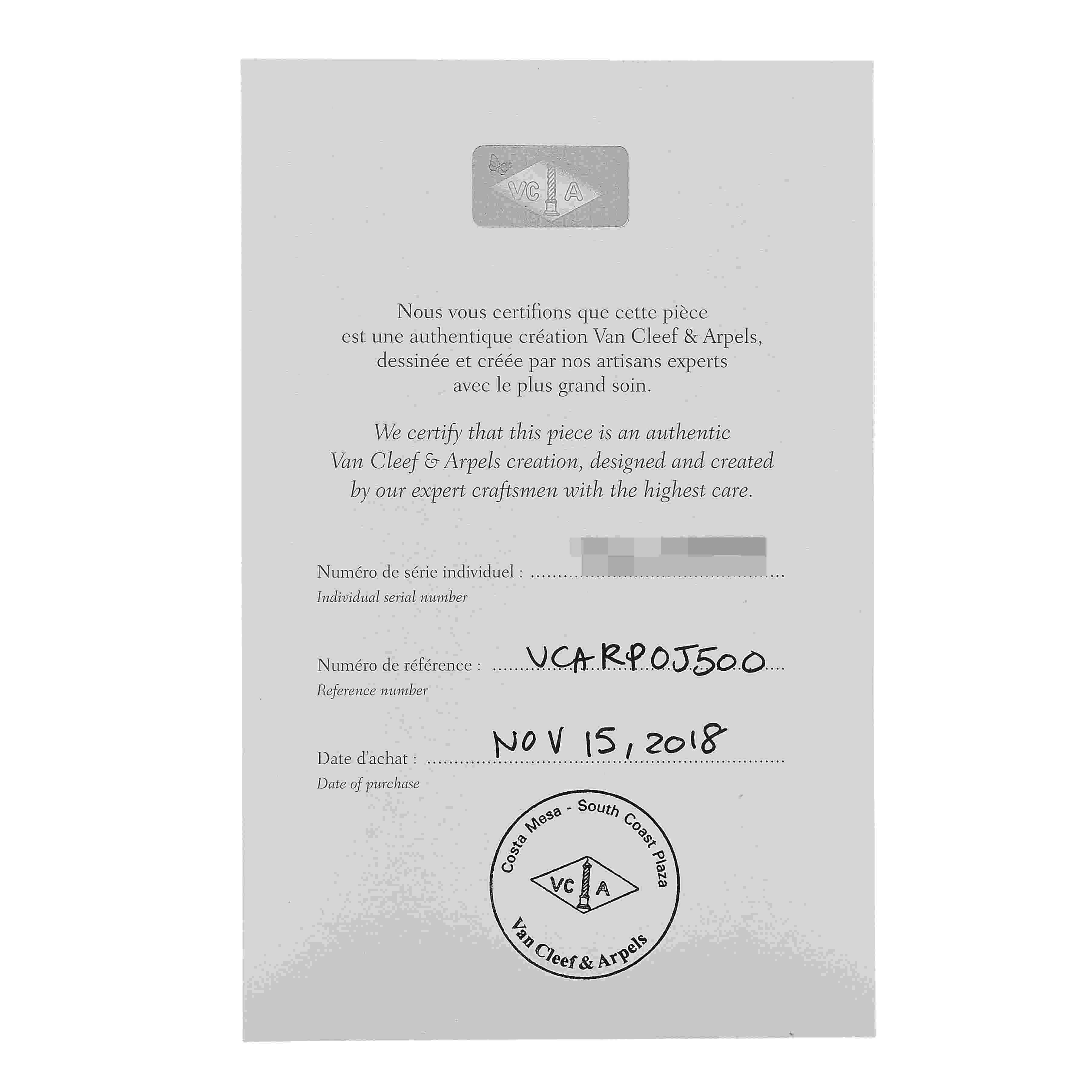 Van Cleef & Arpels Frivole Bracelet en or blanc 18K avec diamants VCA Numéro de série Bon état - En vente à New York, NY