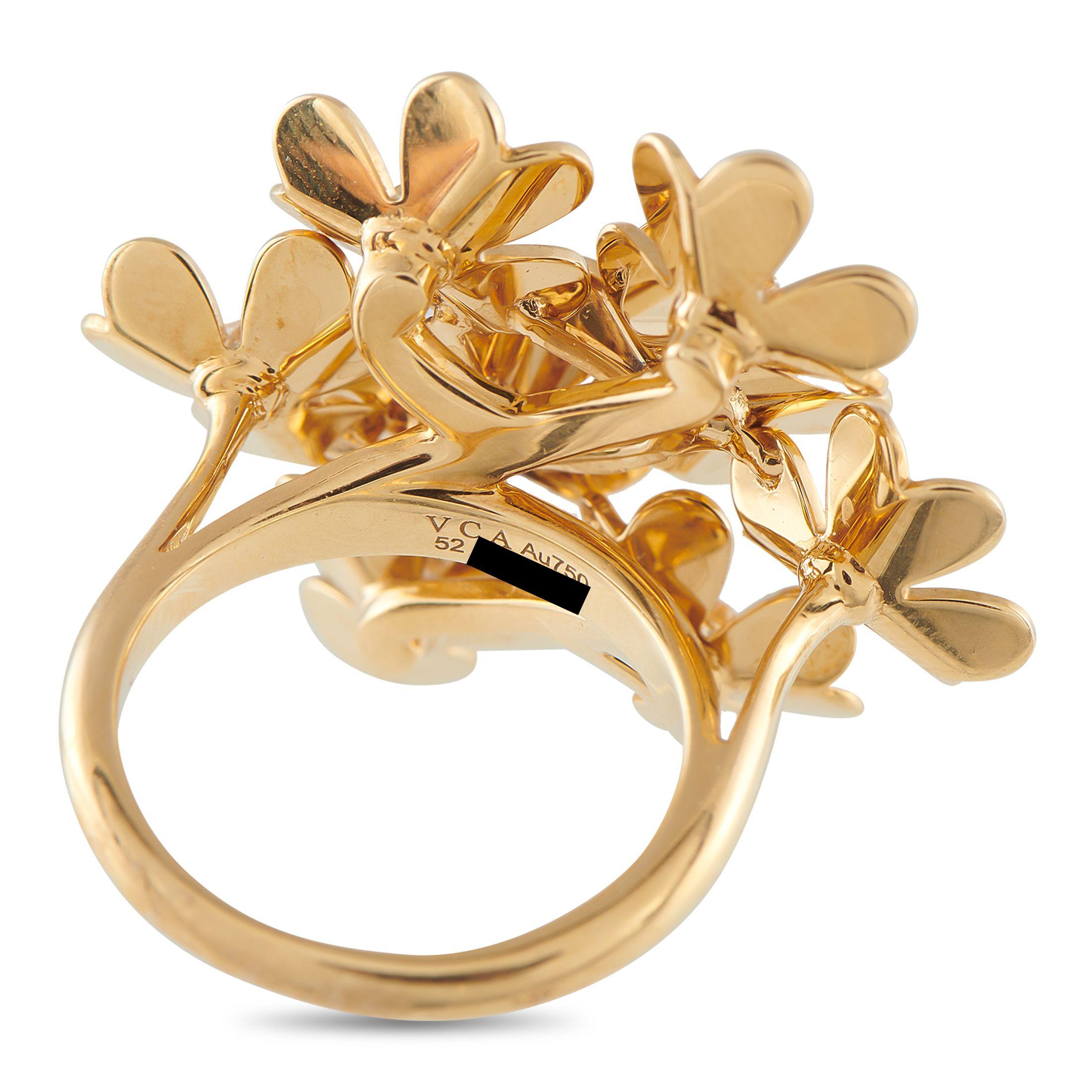 Van Cleef & Arpels Bague Frivole en or jaune 18 carats 0,43 ct de diamant VC08-071625 Excellent état - En vente à Southampton, PA