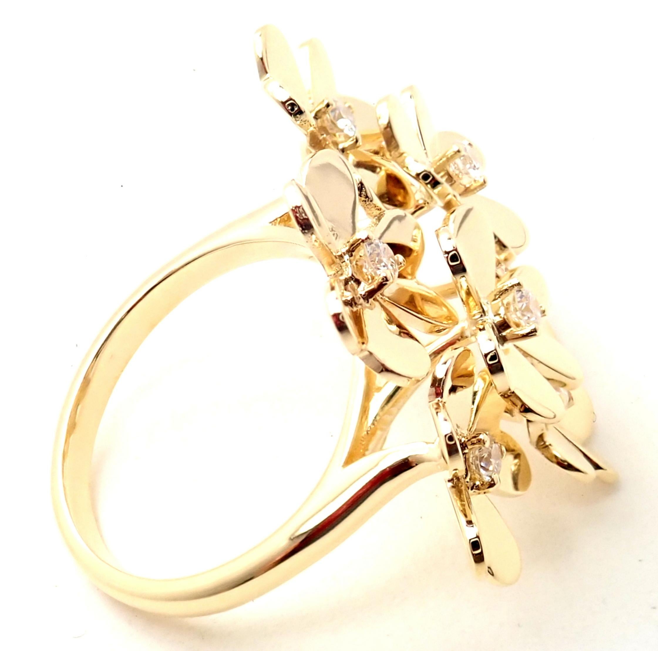 Taille brillant Van Cleef & Arpels, bague Frivole 8 fleurs en or jaune