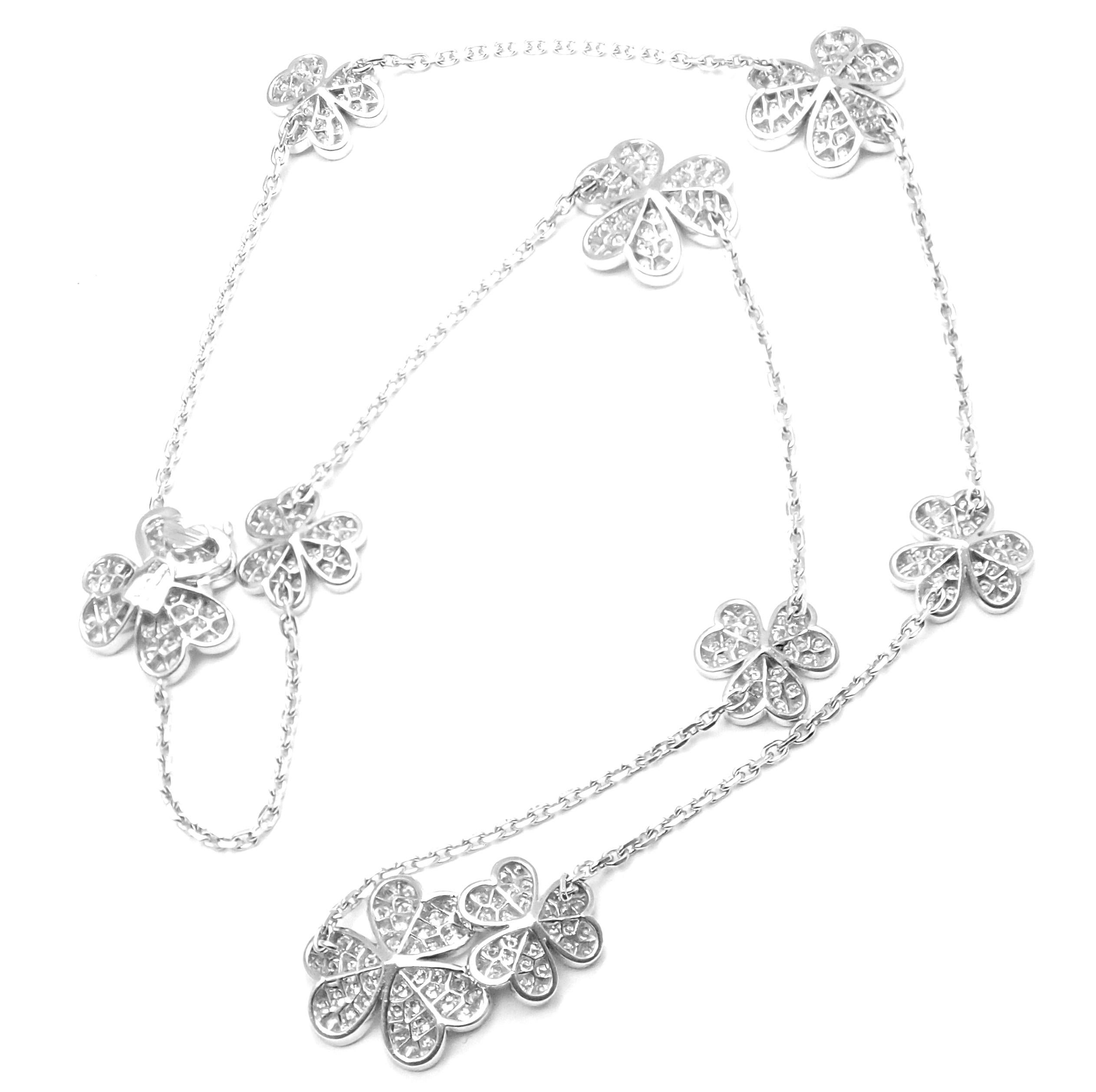 Brilliant Cut Van Cleef & Arpels Frivole 9 Flower Diamond White Gold Necklace