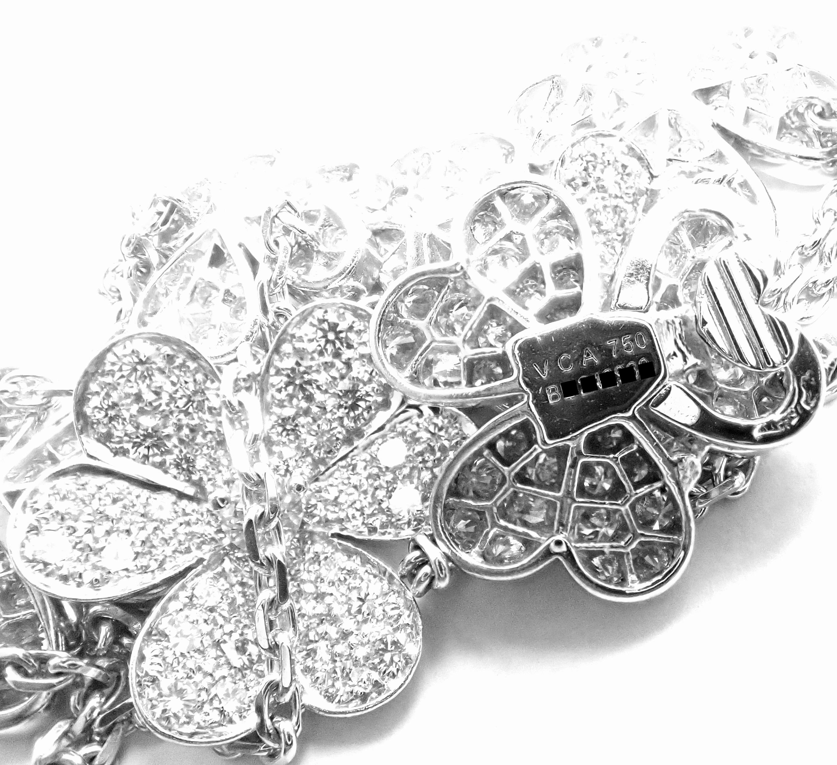 Women's or Men's Van Cleef & Arpels Frivole 9 Flower Diamond White Gold Necklace