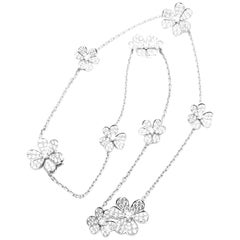 Van Cleef & Arpels Frivole 9 Blume Diamant Weißgold Halskette