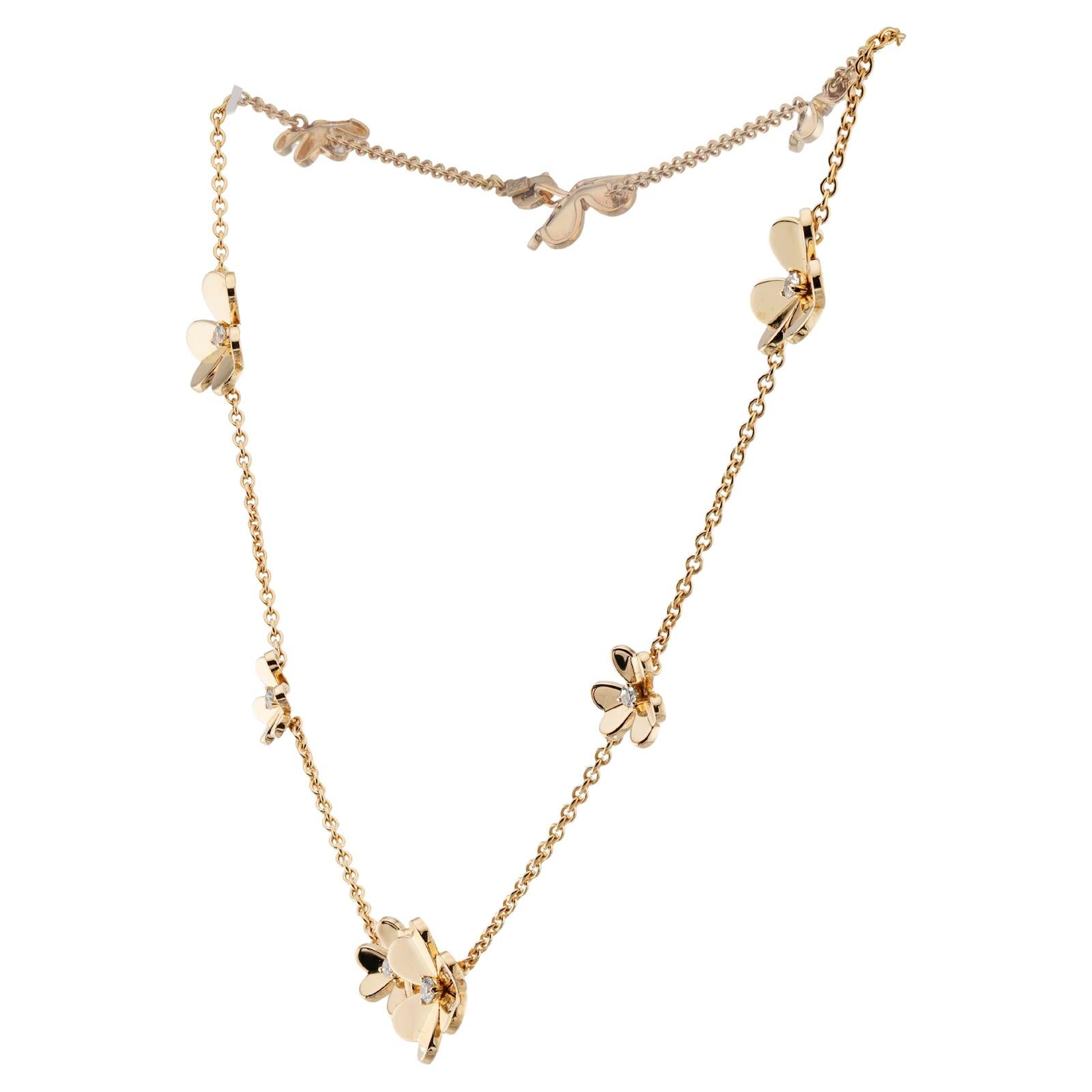 Halskette aus Gelbgold mit VAN CLEEF & ARPELS Frivole 9 Blume und Diamant 1