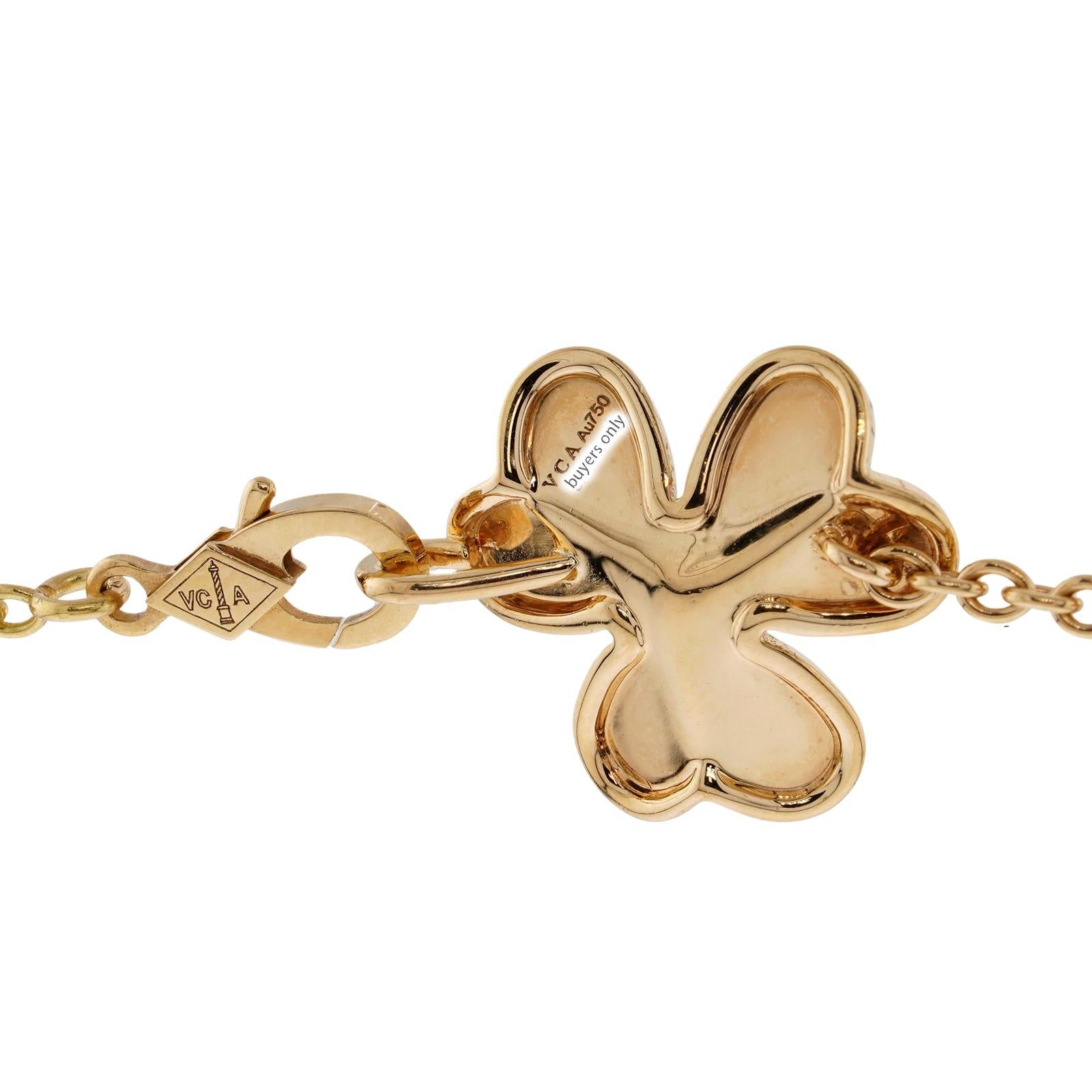 Halskette aus Gelbgold mit VAN CLEEF & ARPELS Frivole 9 Blume und Diamant 2