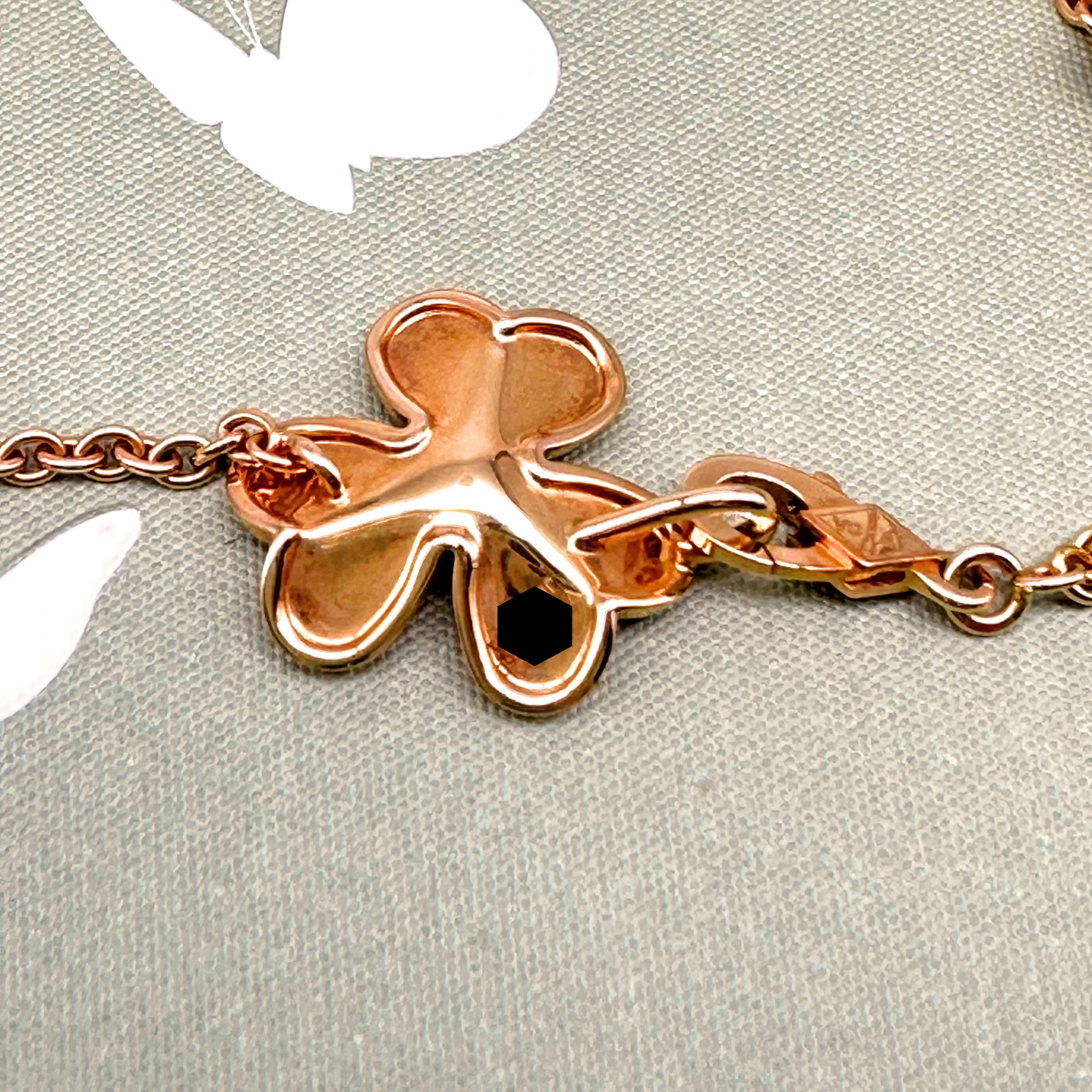 Women's or Men's Van Cleef & Arpels Frivole 9 Flowers Diamond Necklace 18 Karat YG Box Papers COA