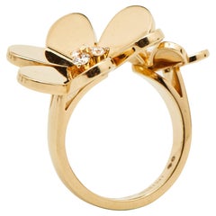 Van Cleef & Arpels Frivole Between the Finger Diamond 18K Yellow Gold Ring Size 