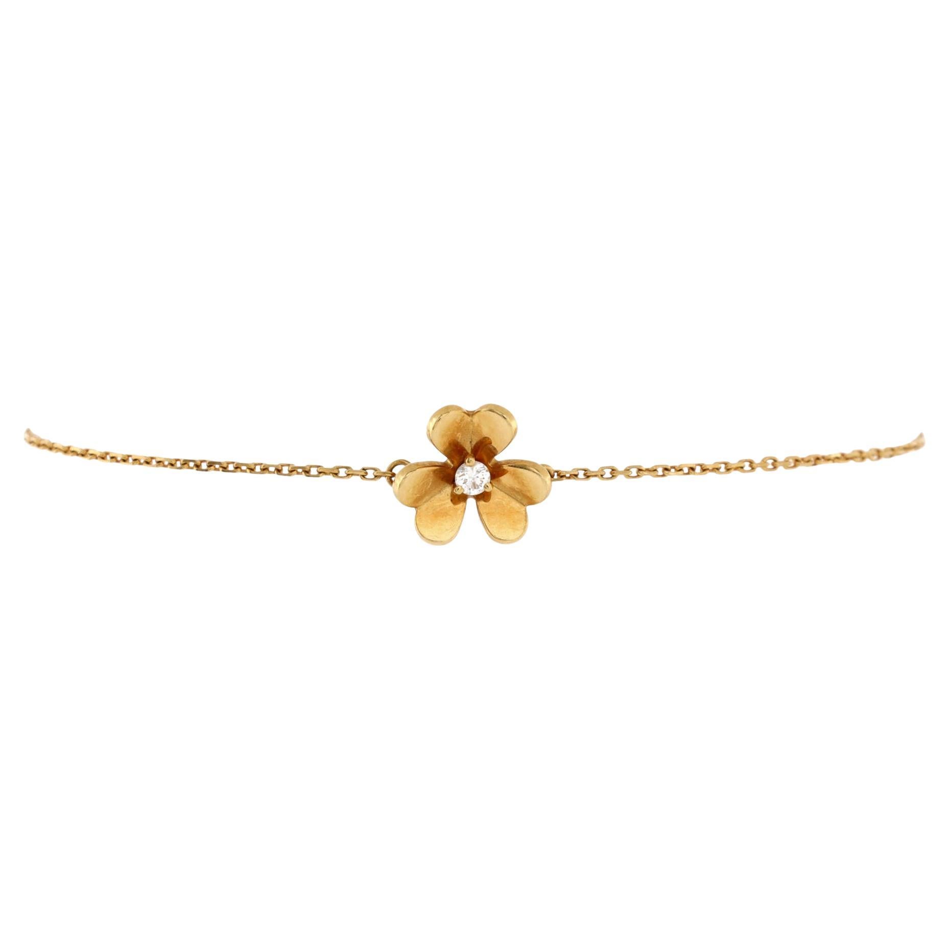 Van Cleef & Arpels Frivole Bracelet 18K Yellow Gold with Diamond Mini