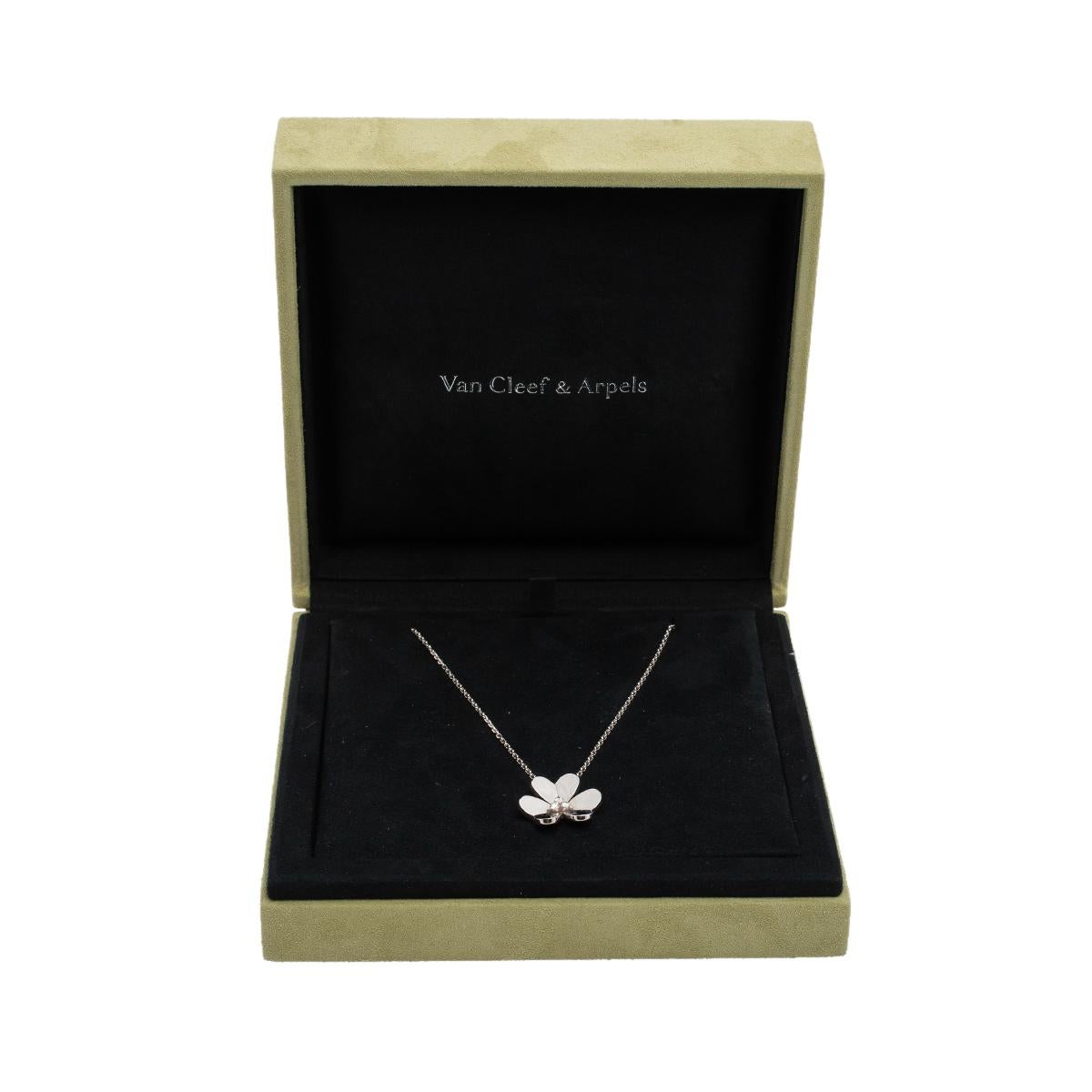 Van Cleef & Arpels Frivole Diamond 18K White Gold Large Pendant Necklace 4