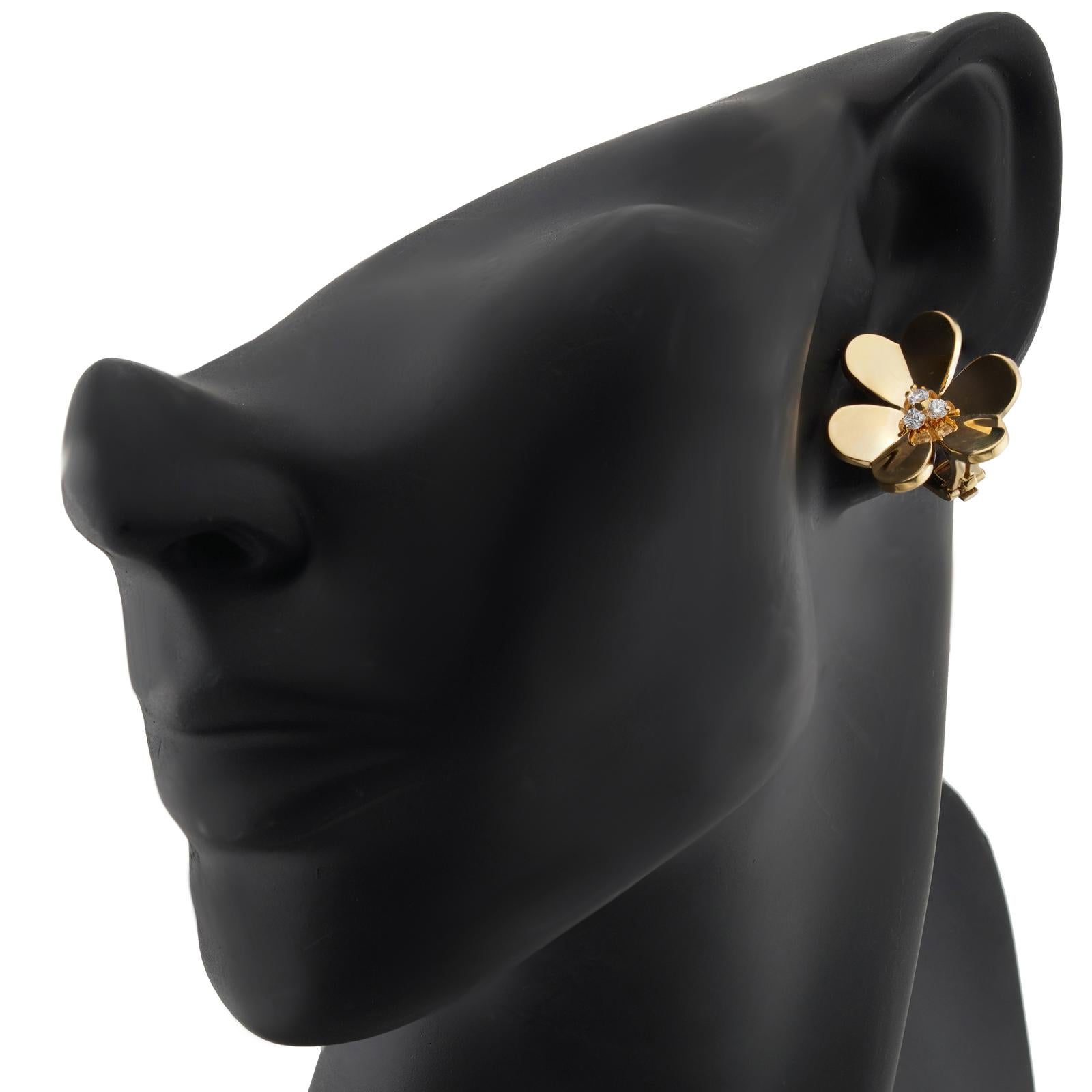 VAN CLEEF & ARPELS Frivole Diamant-Ohrringe aus 18 Karat Gelbgold mit großen Diamanten im Zustand „Hervorragend“ in New York, NY