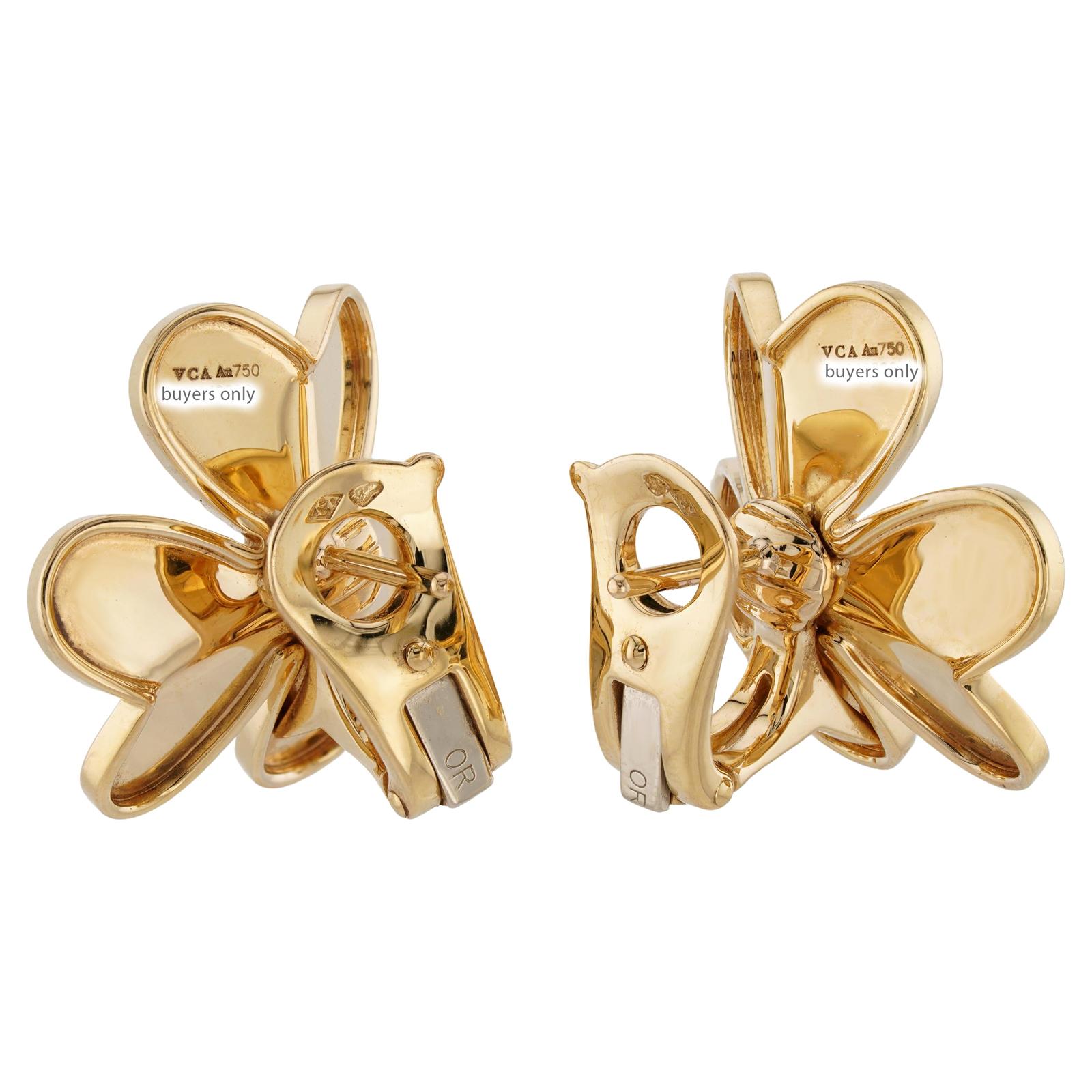 VAN CLEEF & ARPELS Frivole Diamant-Ohrringe aus 18 Karat Gelbgold mit großen Diamanten 1