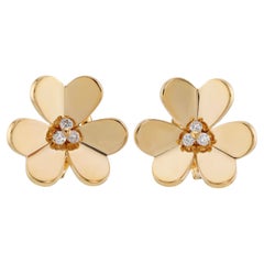 VAN CLEEF & ARPELS Frivole Diamant-Ohrringe aus 18 Karat Gelbgold mit großen Diamanten