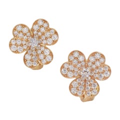 Van Cleef & Arpels 'Frivole' Diamond and Rose Gold Earrings