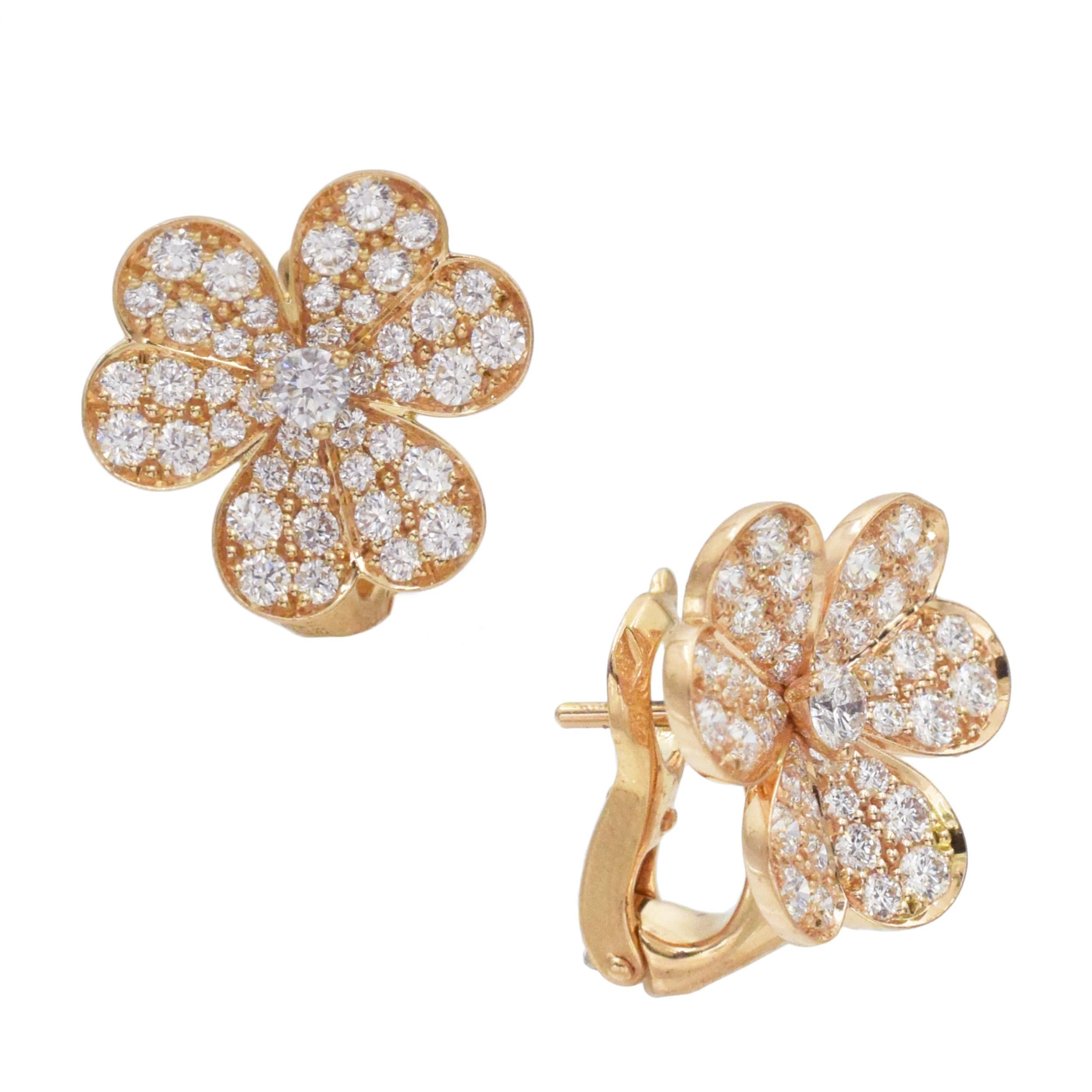 Artist Van Cleef & Arpels 'Frivole' Diamond and Rose Gold Earrings