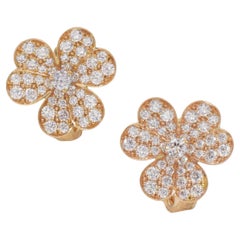 Van Cleef & Arpels 'Frivole' Diamond and Rose Gold Earrings