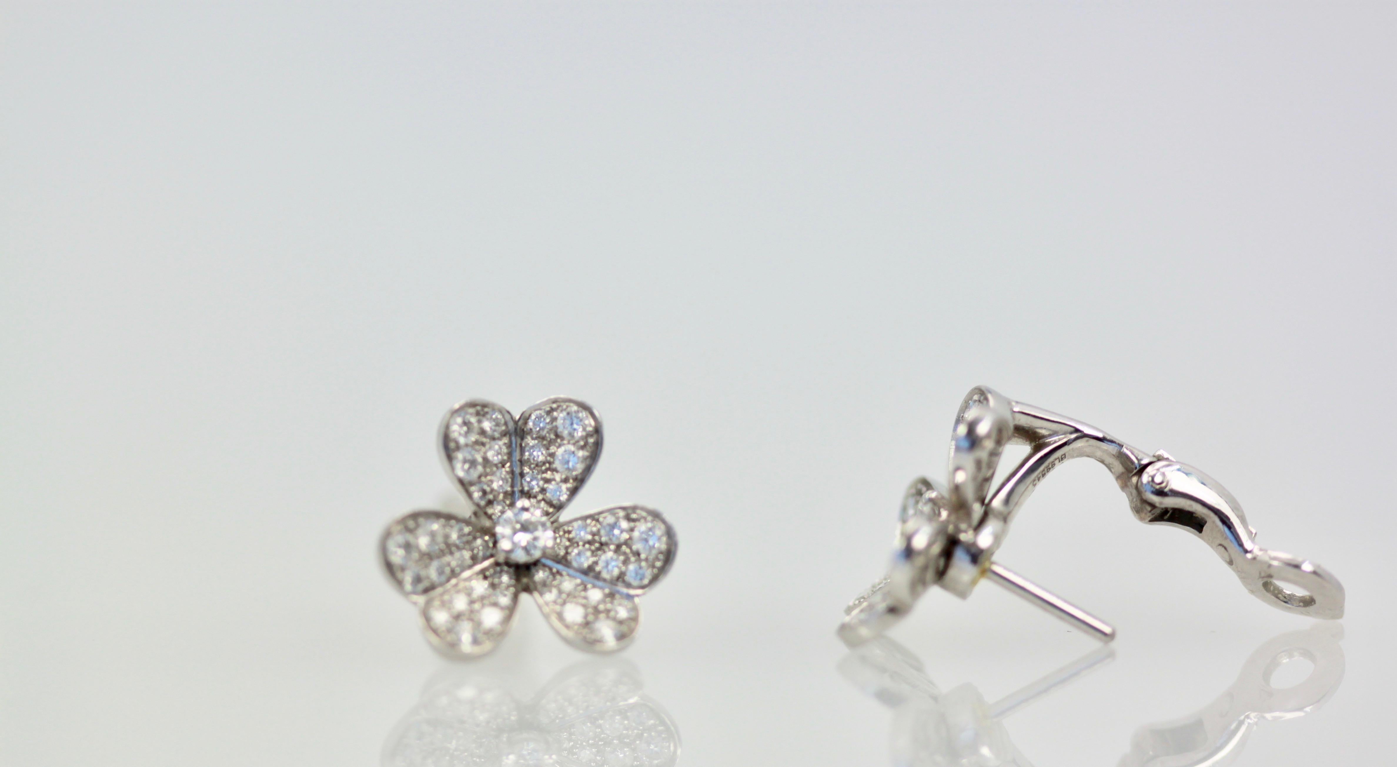 van cleef frivole diamond earrings