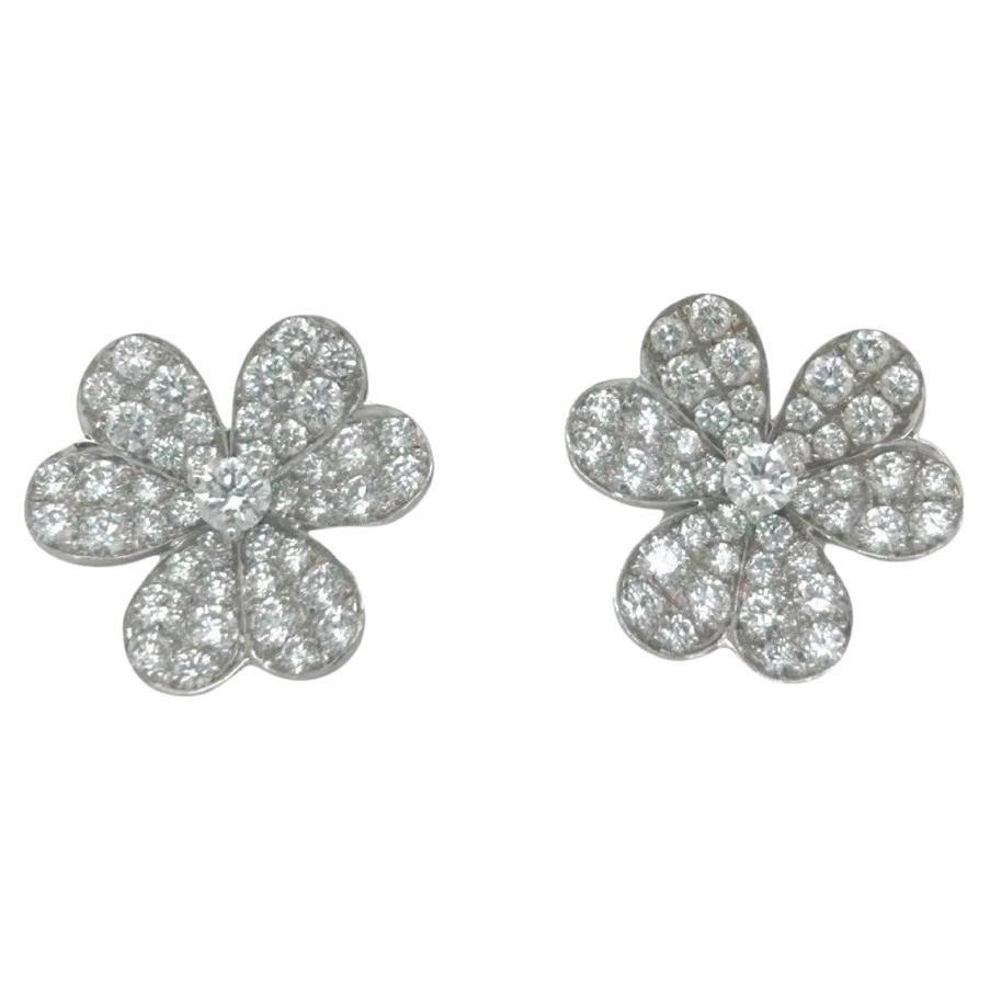 Van Cleef & Arpels Frivole Diamond Earrings in 18k White Gold, Small Size