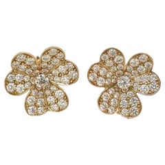 Van Cleef & Arpels Boucles d'oreilles Frivole en or jaune 18 carats et diamants, petite taille