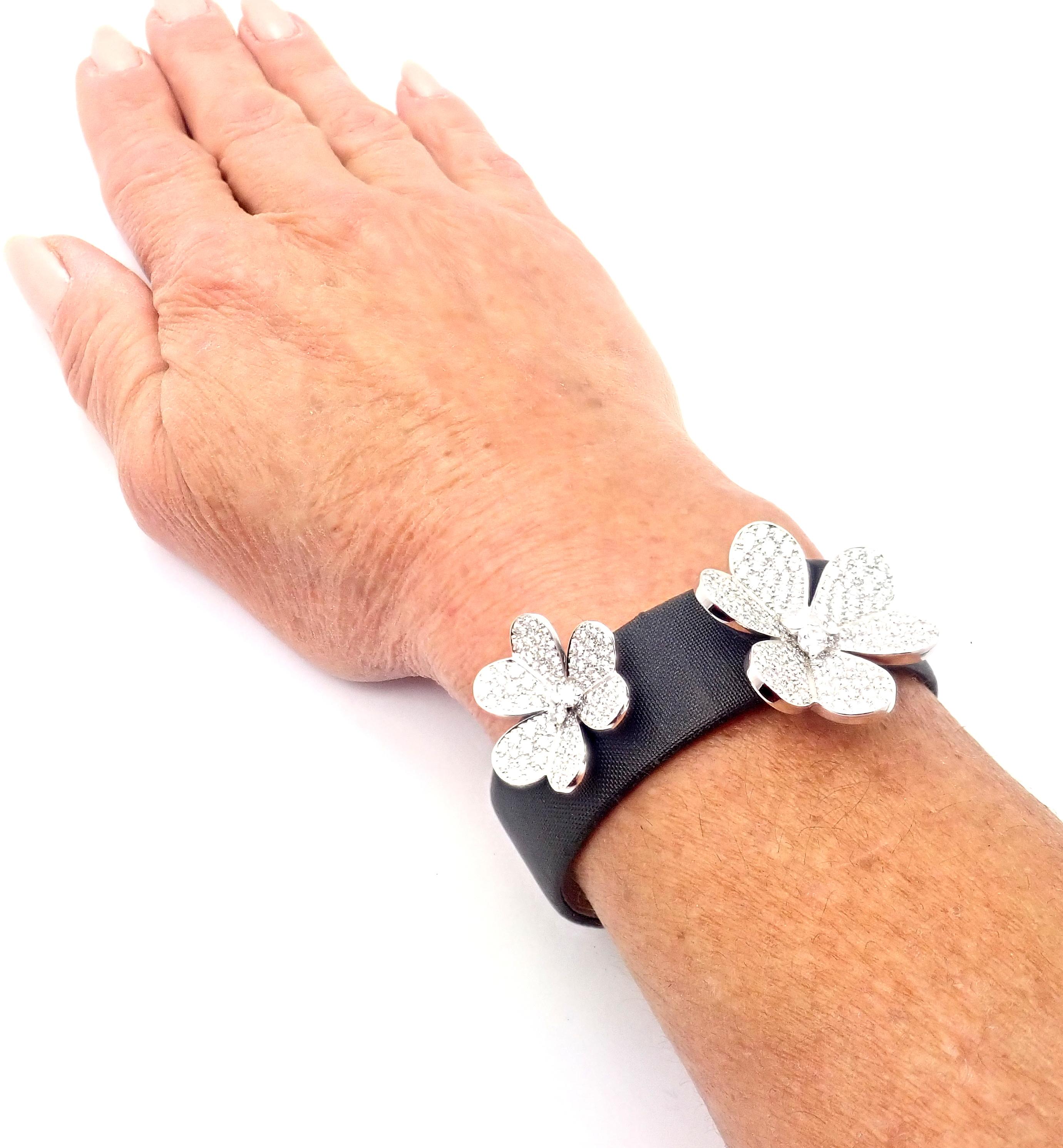 Women's or Men's Van Cleef & Arpels Frivole Diamond Flower White Gold Bracelet, Special Order