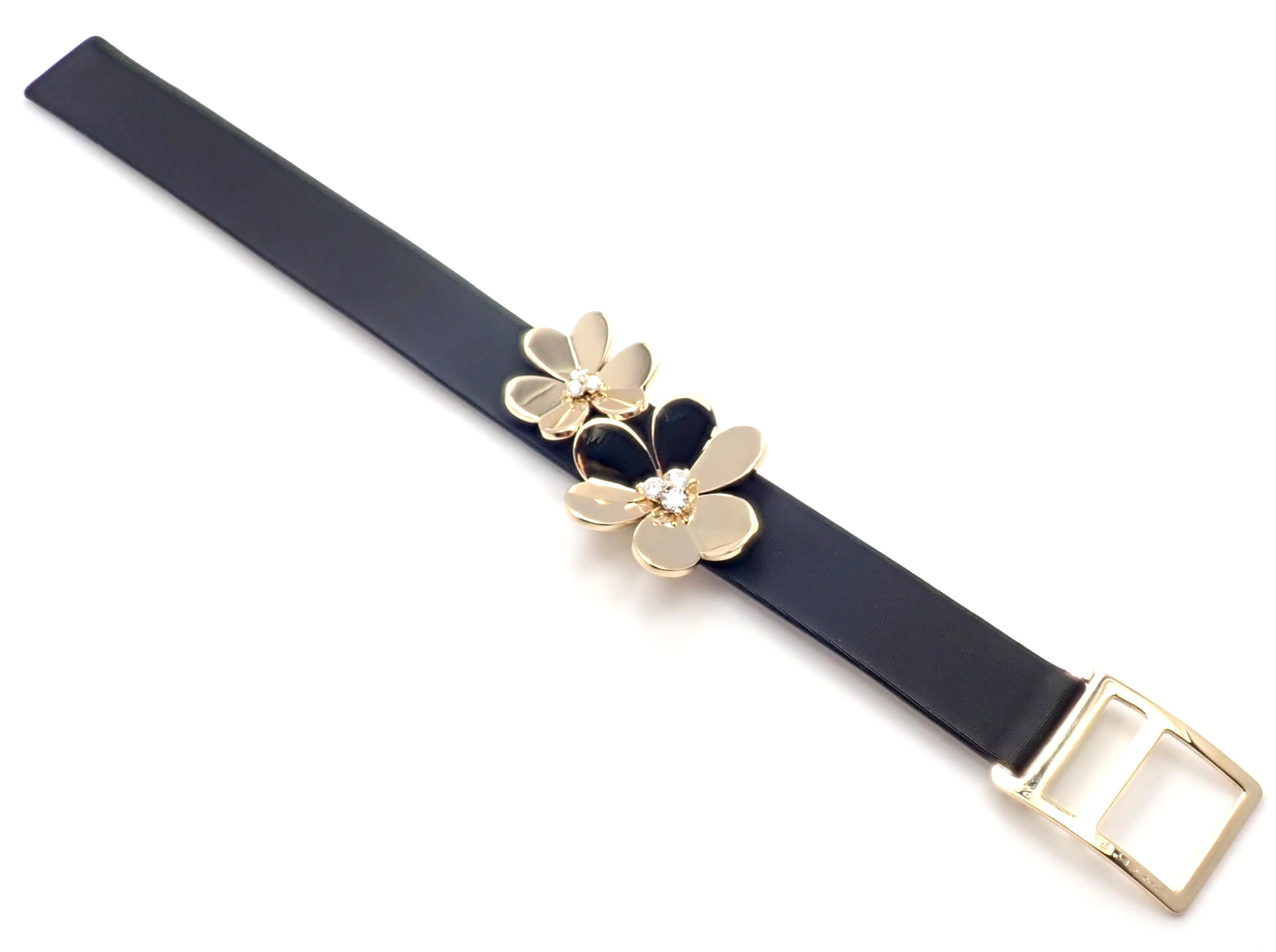 Women's or Men's Van Cleef & Arpels Frivole Diamond Flower Yellow Gold Bracelet