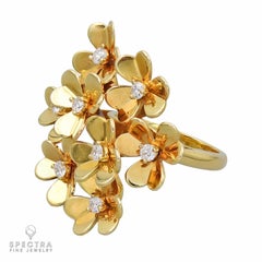Van Cleef & Arpels Frivole Diamond Gold 8 Flower Ring