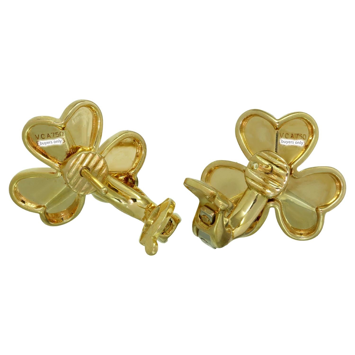 Brilliant Cut Van Cleef & Arpels Frivole Diamond Yellow Gold Small Earrings