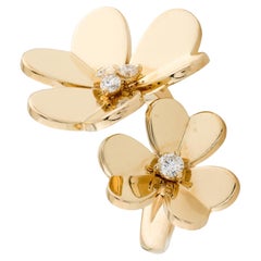 Van Cleef & Arpels, bague Frivole à double fleurs en or jaune 18 carats avec diamants