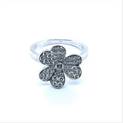 Van Cleef & Arpels Frivole Flower Diamond Ring in 18 Karat White Gold