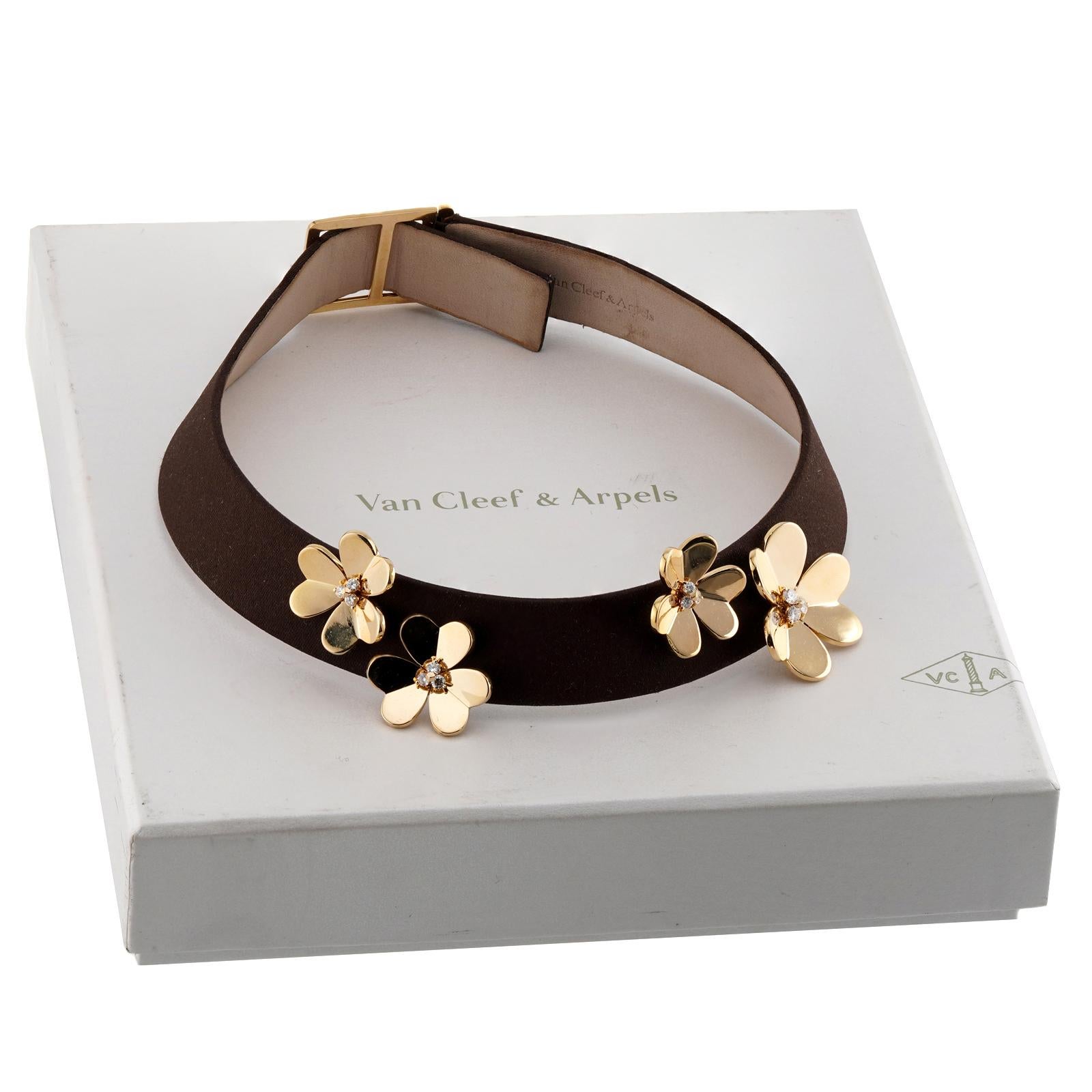 Taille brillant VAN CLEEF & ARPELS Collier ras du cou Frivole Flower Diamond en vente