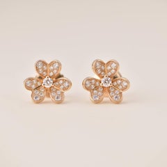 Van Cleef & Arpels Frivole Flower Rose Gold Diamond Earrings