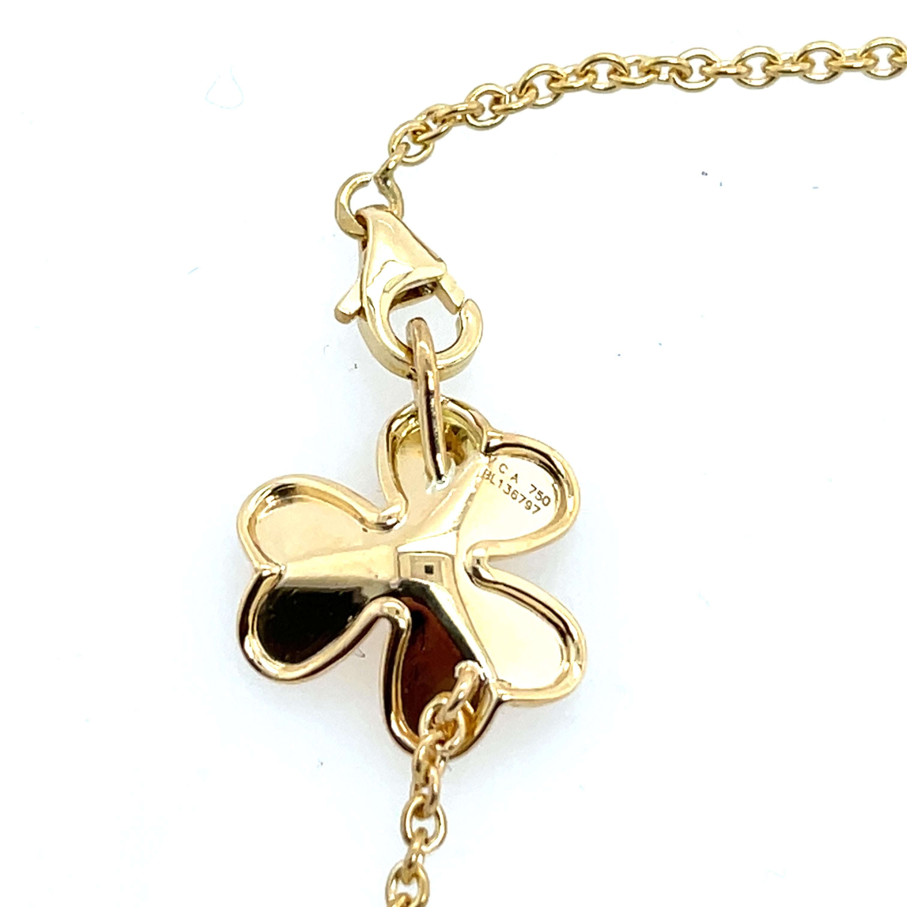 Round Cut Van Cleef & Arpels Frivole Necklace, 9 flowers 18ct Yellow Gold