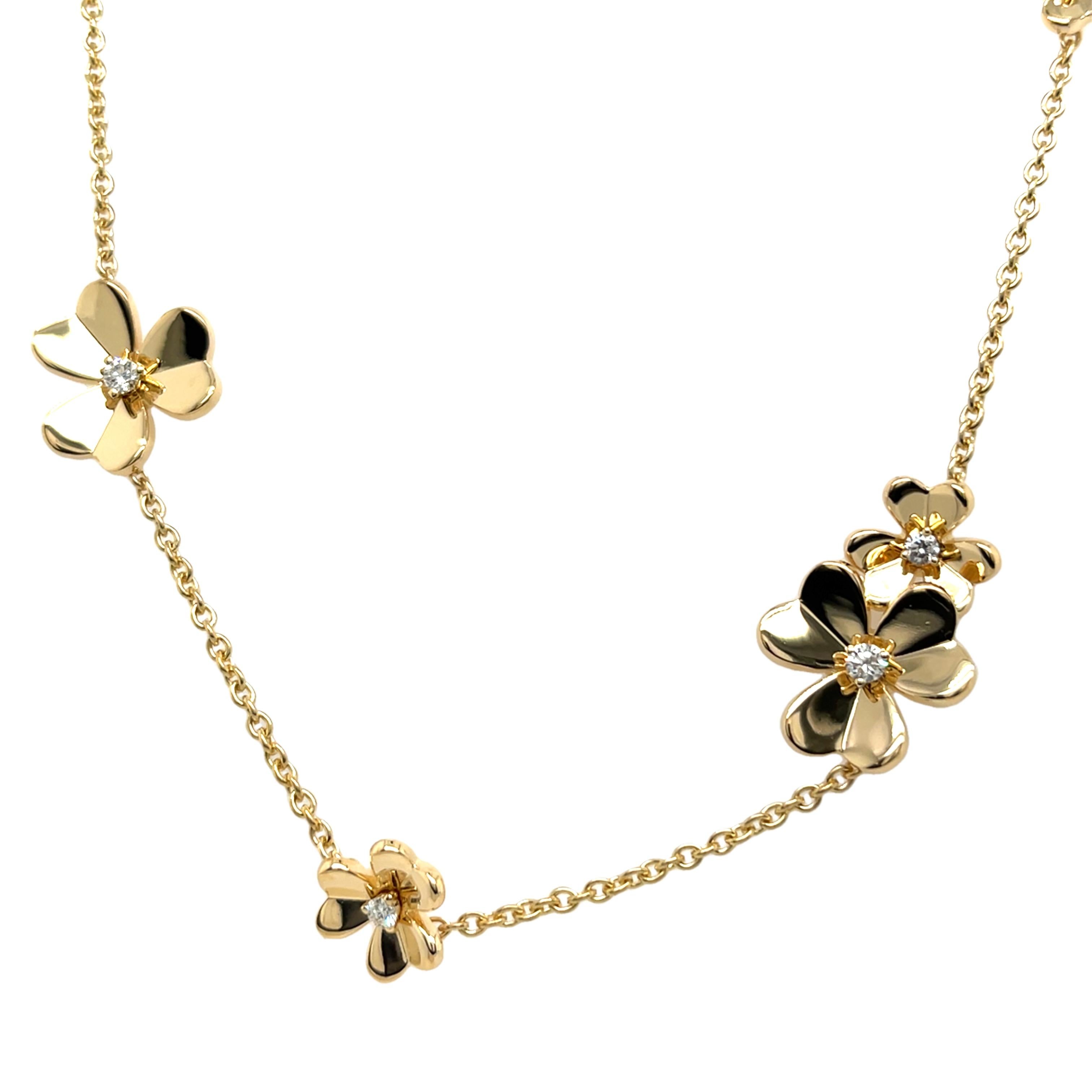Women's or Men's Van Cleef & Arpels Frivole Necklace, 9 flowers 18ct Yellow Gold