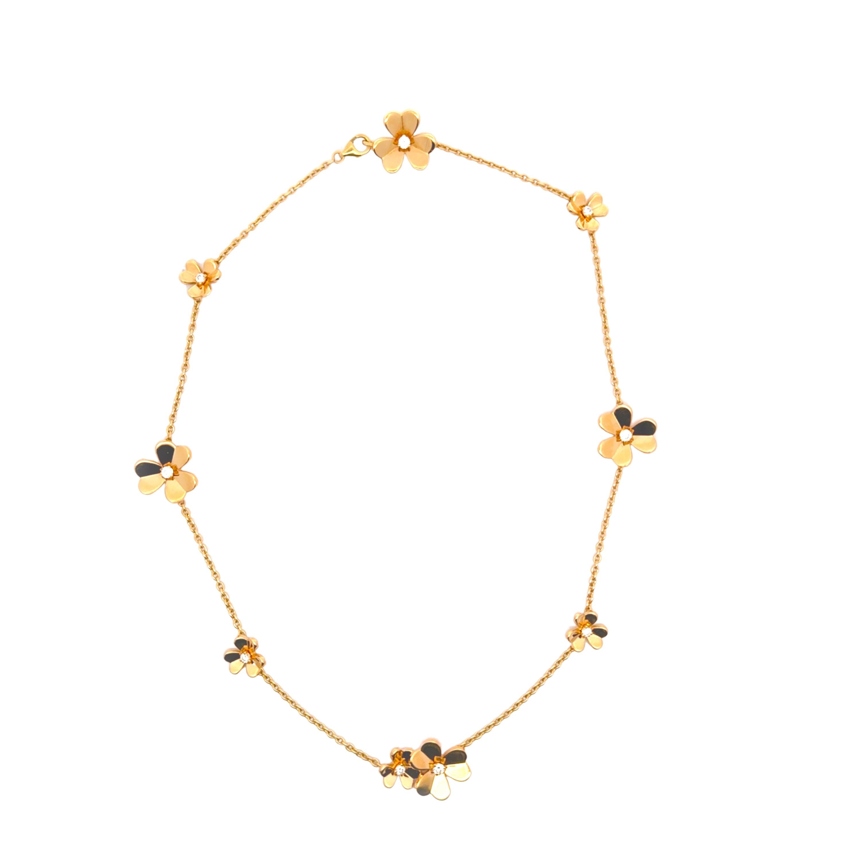 This exquisite and rare piece features nine delicately crafted floral motifs, each set with brilliant diamonds that shimmer beautifully in the light. A true collector’s item, it comes in its original box with a certificate of authenticity. In