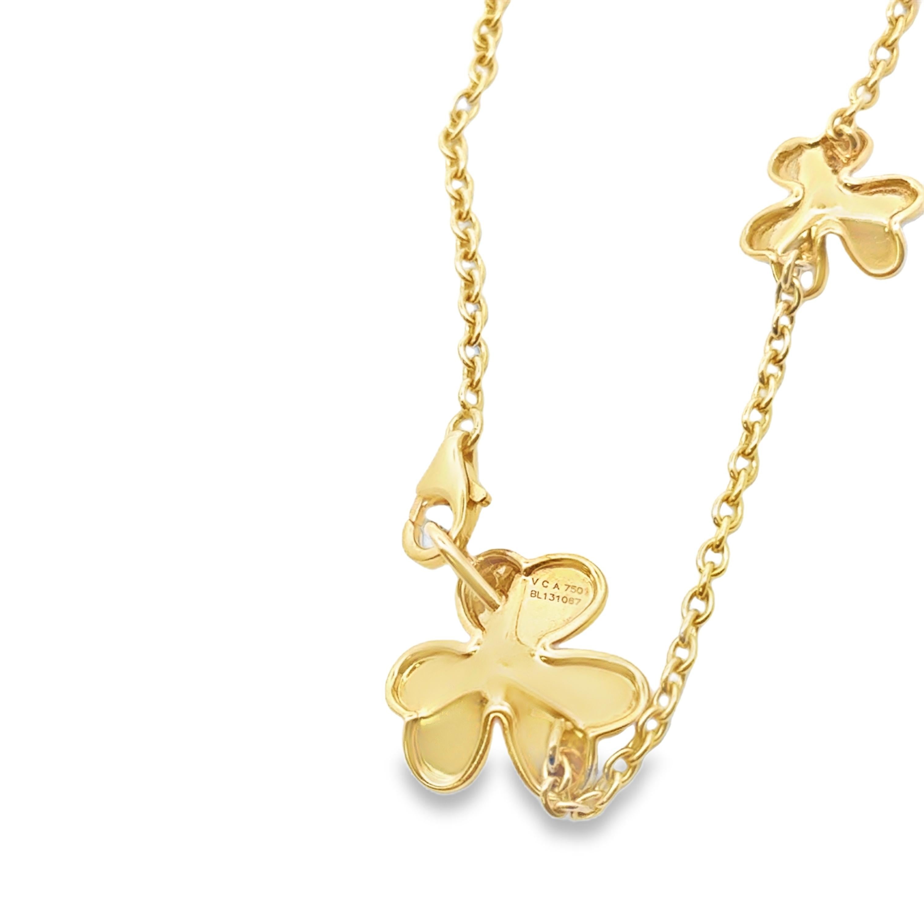 Van Cleef & Arpels Frivole Necklace – 9 Flowers in 18K Yellow Gold with Diamonds For Sale 1