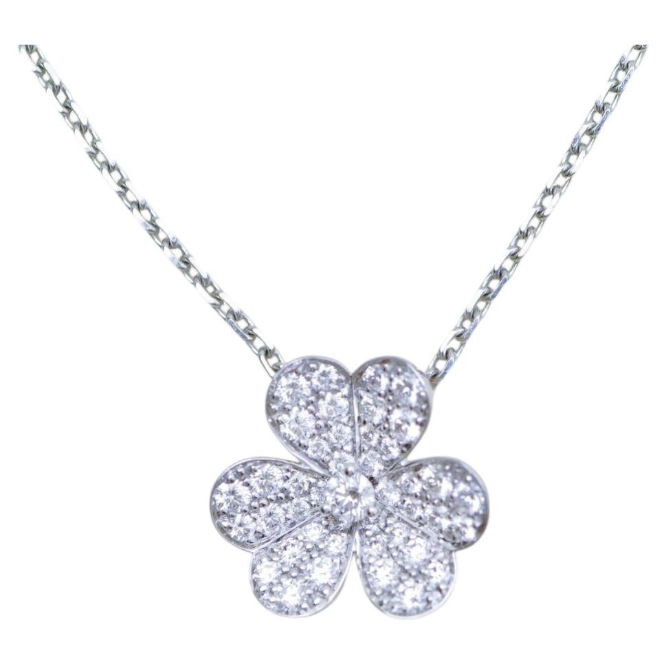 Van Cleef & Arpels Pendentif Frivole Pavé Diamants Or Blanc 18K