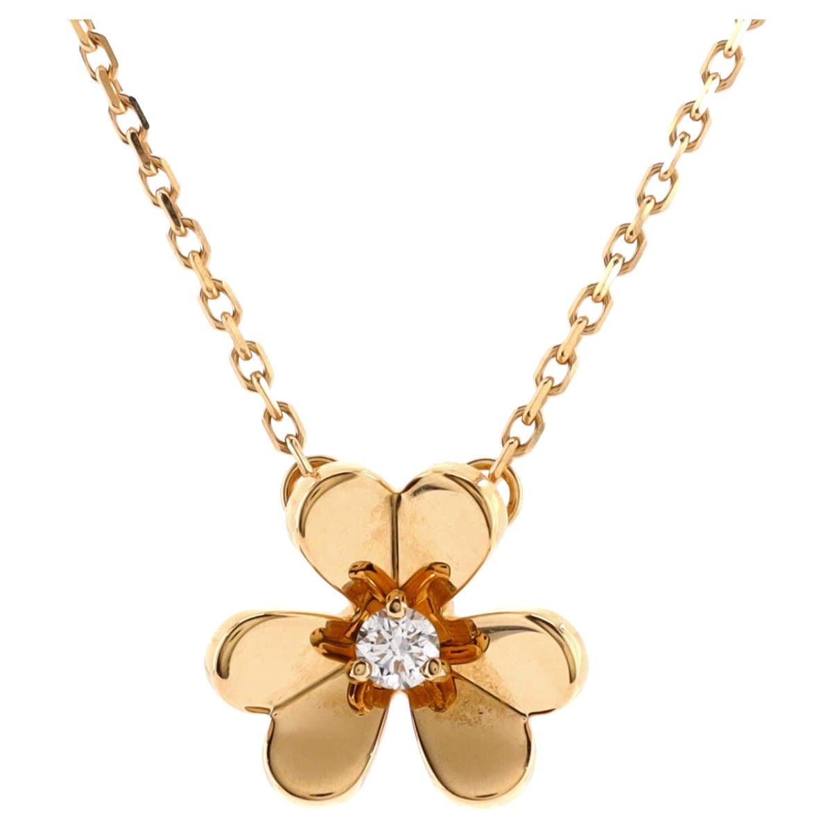 Van Cleef & Arpels Frivole Pendant Necklace 18K Yellow Gold and Diamond M