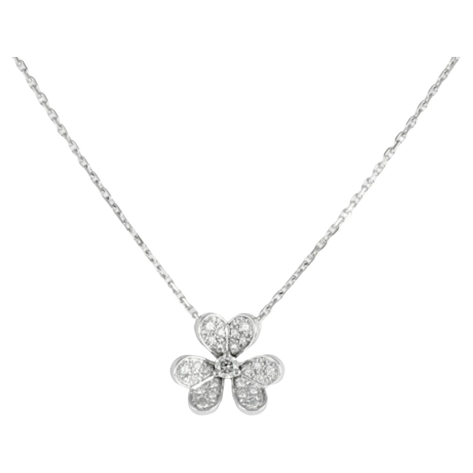 Van Cleef & Arpels Collier pendentif Frivole en or blanc 18 carats