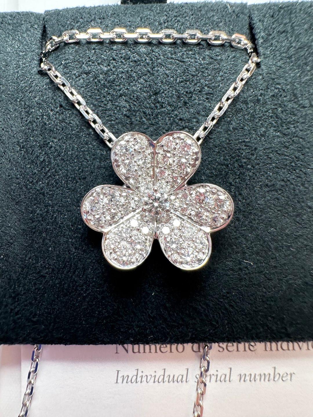 Van Cleef & Arpels Frivole Pendant Necklace, Small Model, White Gold 1