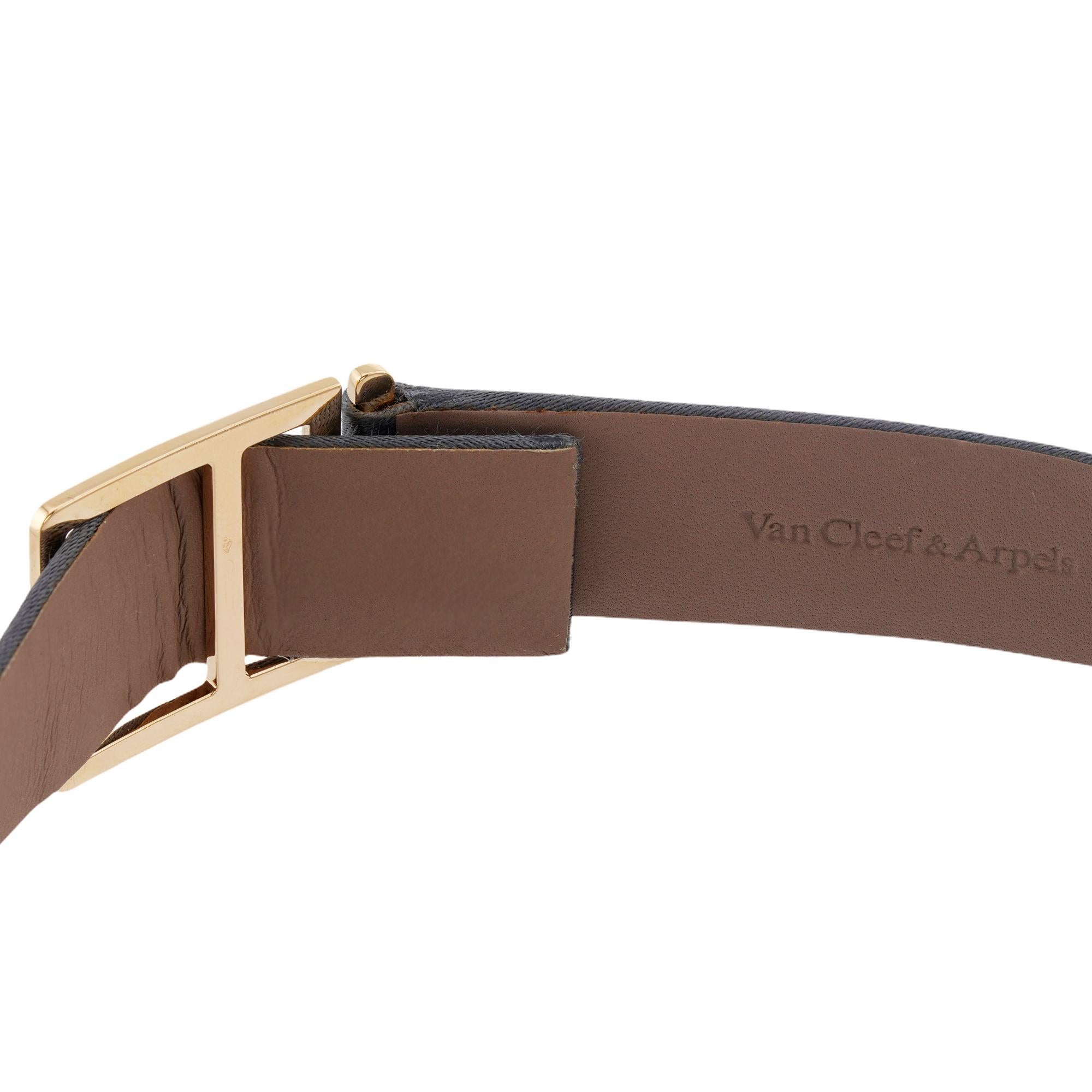 VAN CLEEF & ARPELS Frivole Revena Leder Diamant Gold Blume Halsband & Armband im Angebot 5